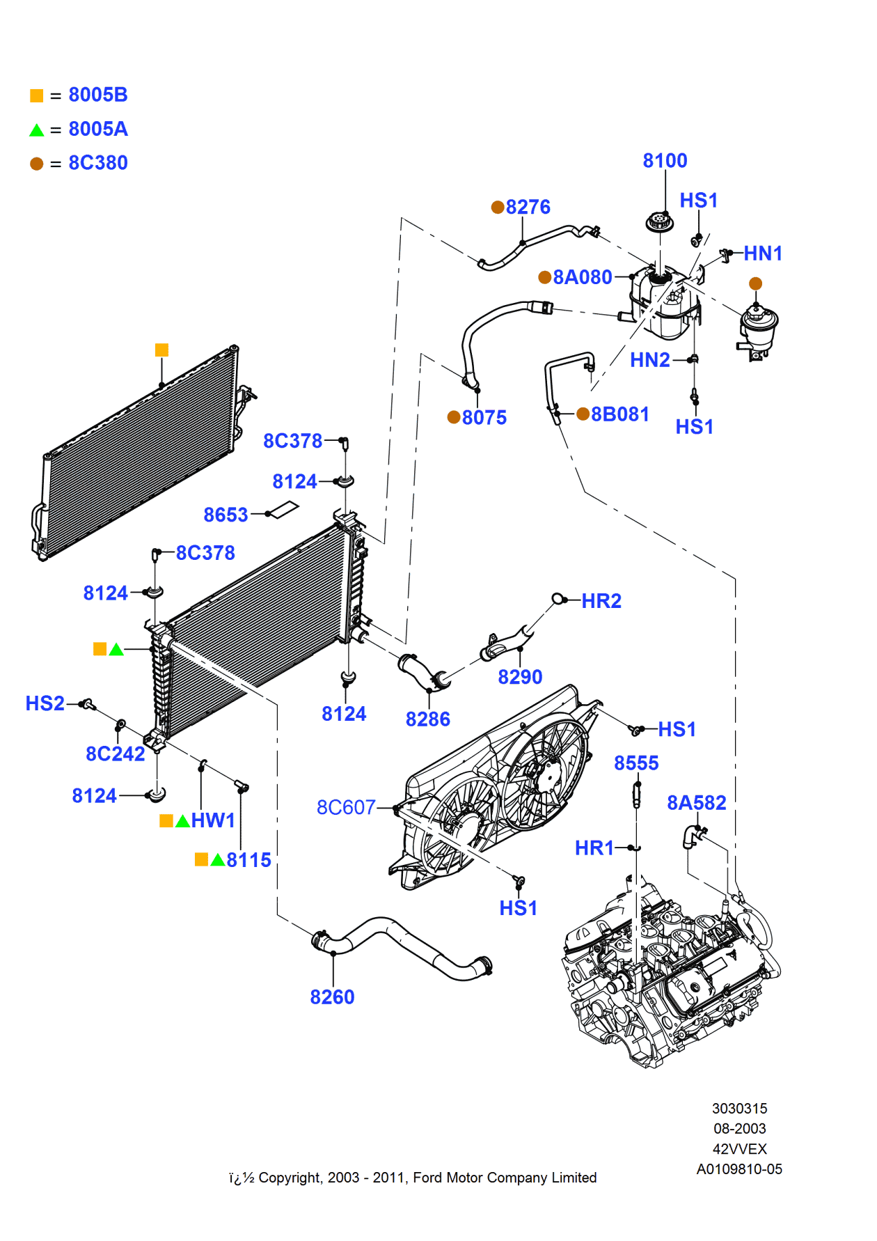 Ford 5F2Z-8C380-A Reservoir Assembly
