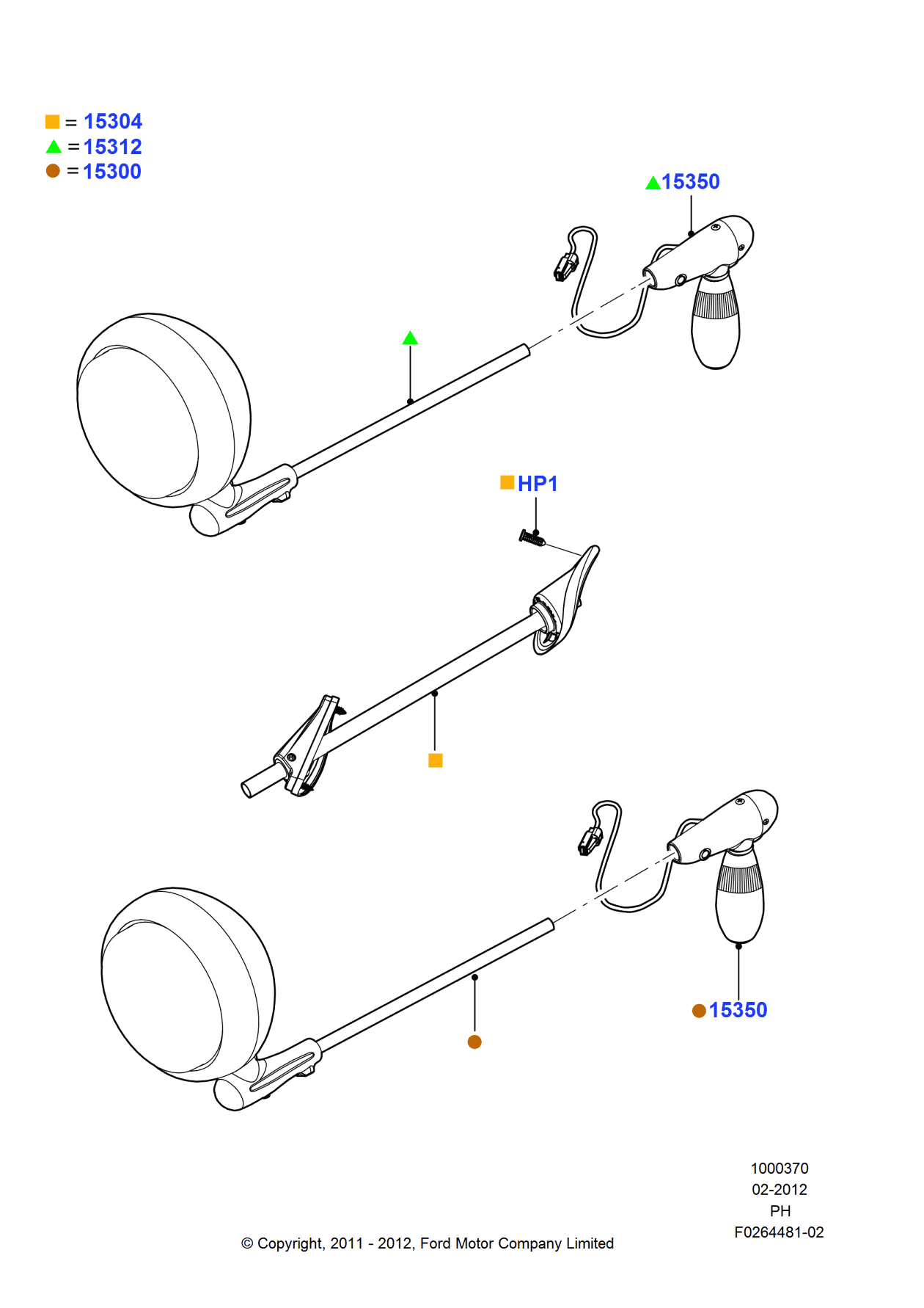 Ford DG1Z-15312-J Spotlamp Assembly, Driver Side