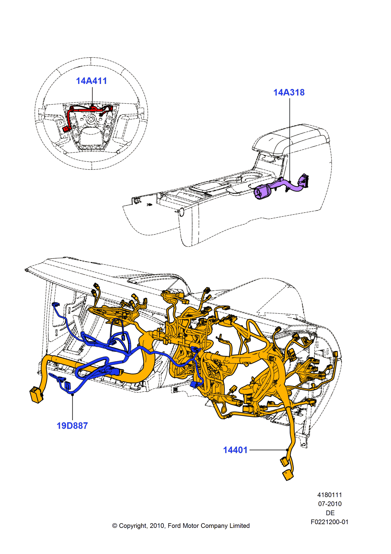 Ford BH6Z-14401-AA Wiring Assembly - Main