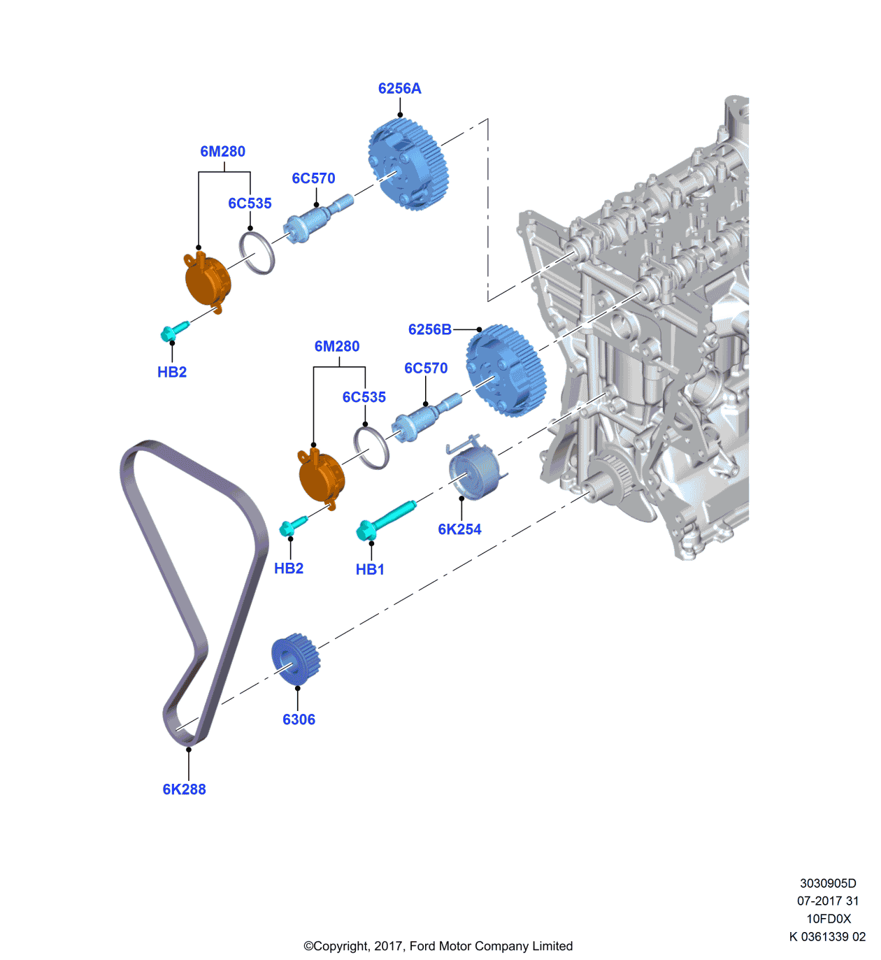 Ford E3BZ-6268-B Belt - Timing