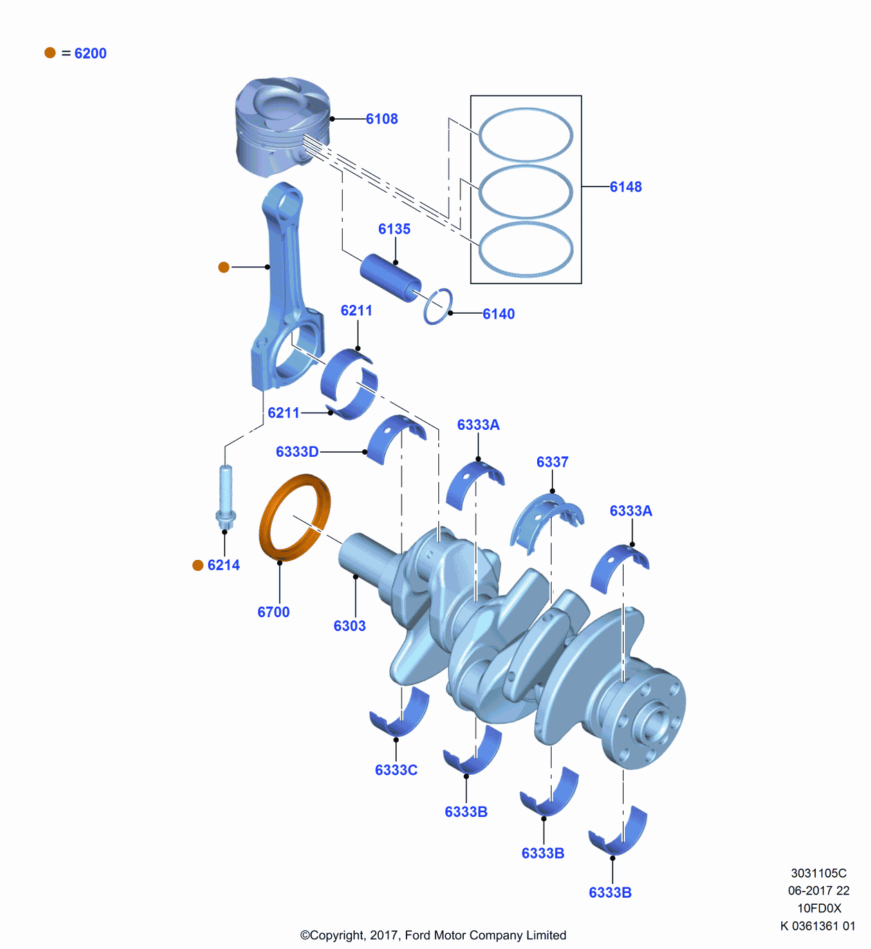 Ford CM5Z-6140-A Retainer - Piston Pin