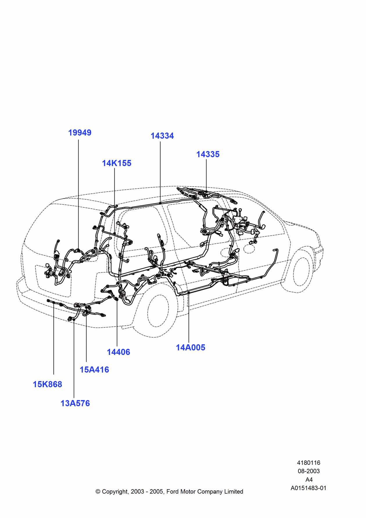 Ford 3F2Z-15K867-BA Wire Assembly - Jumper