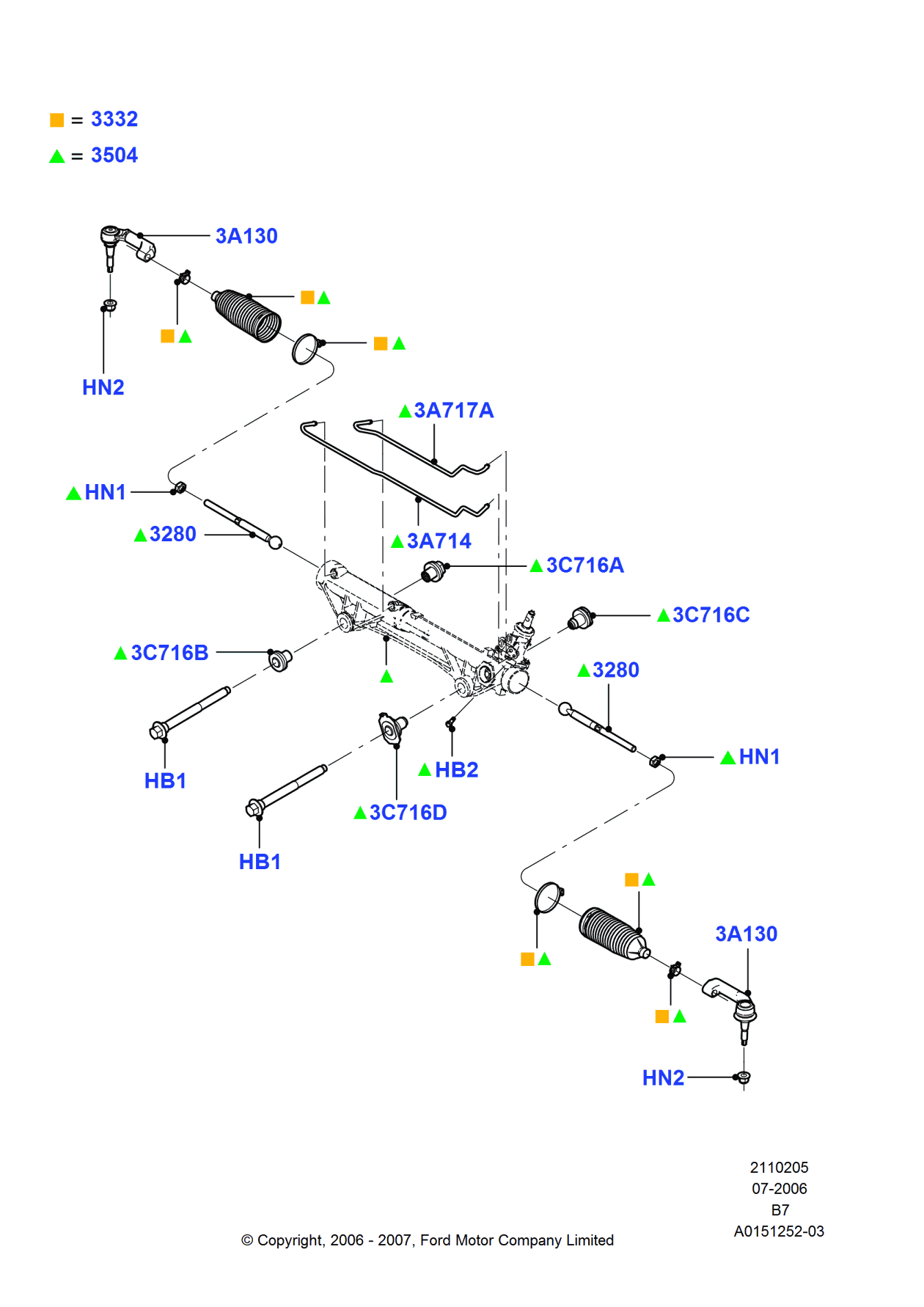 Ford 7L1Z-3504-A Gear Assembly - Steering