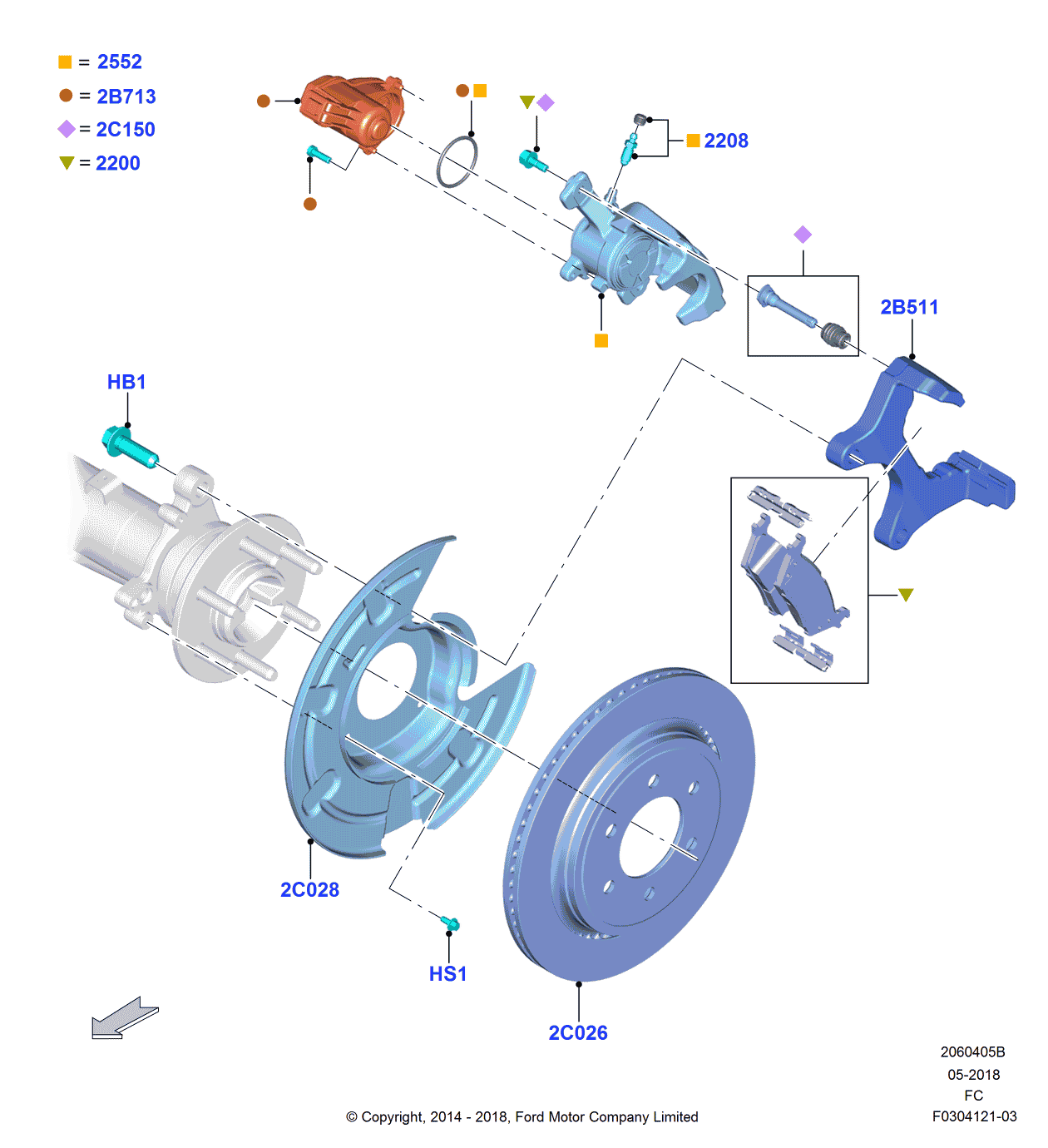 Ford G2MZ-2V200-W Pad - Brake