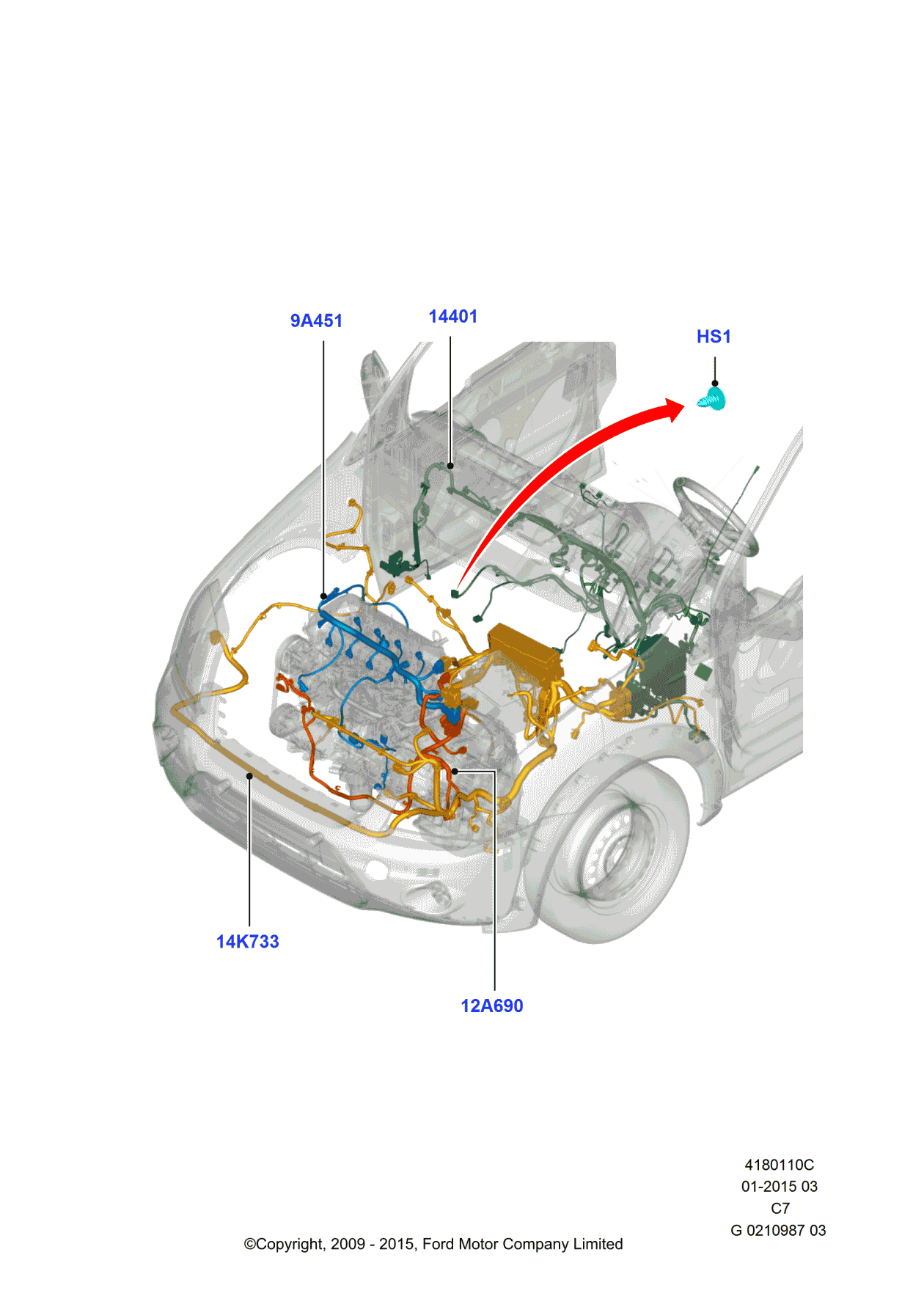 Ford BT1Z-14290-C Wiring Assembly
