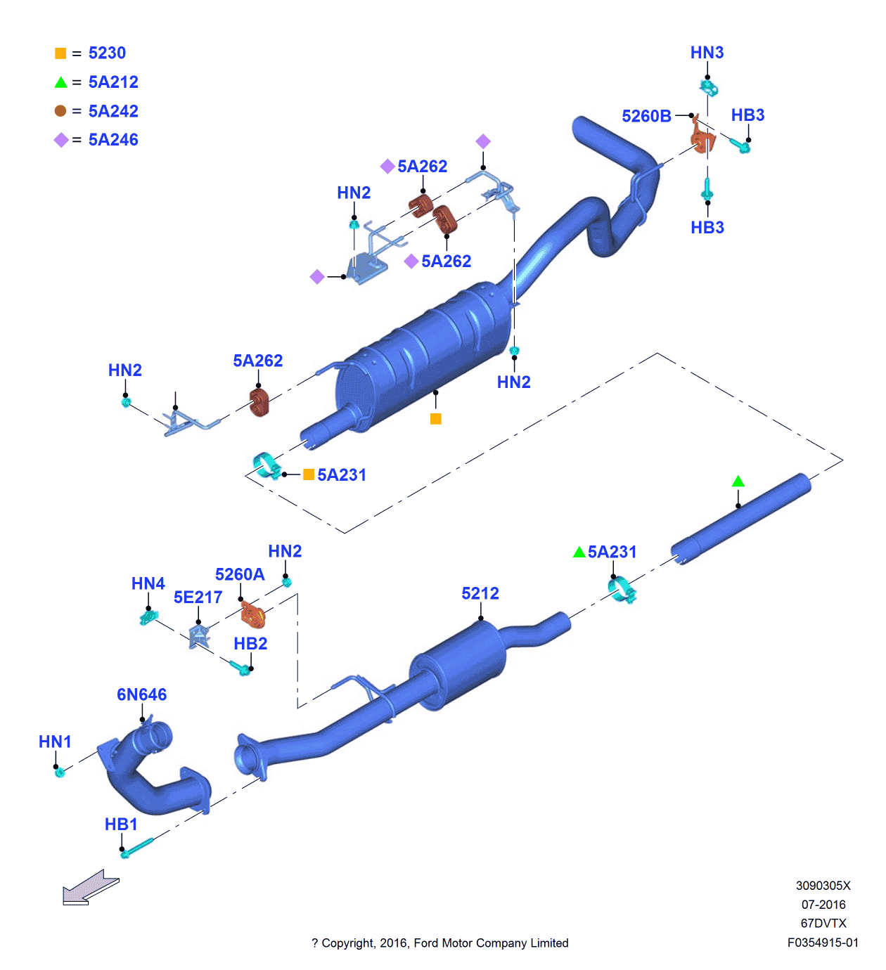 Ford HC3Z-5A212-T Silencer Assembly