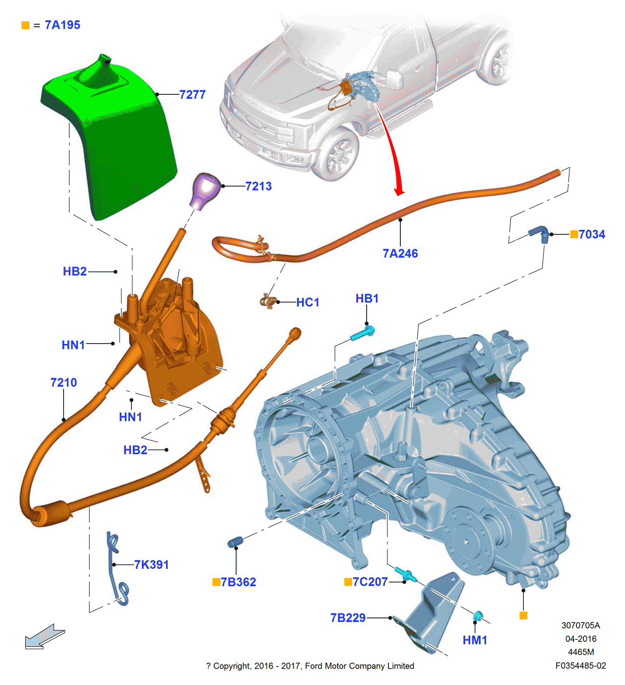Ford HC3Z-7B362-A Pin