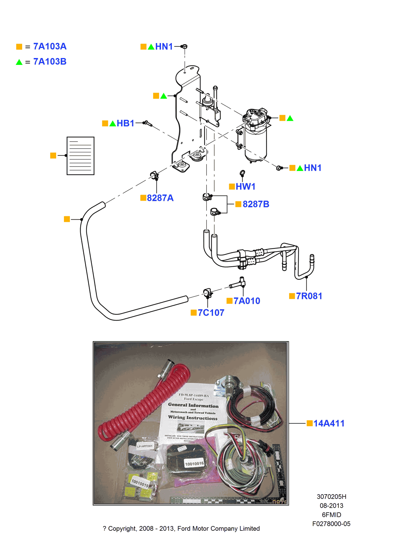 Ford 9L8Z-7R081-B Tube - Oil Cooler