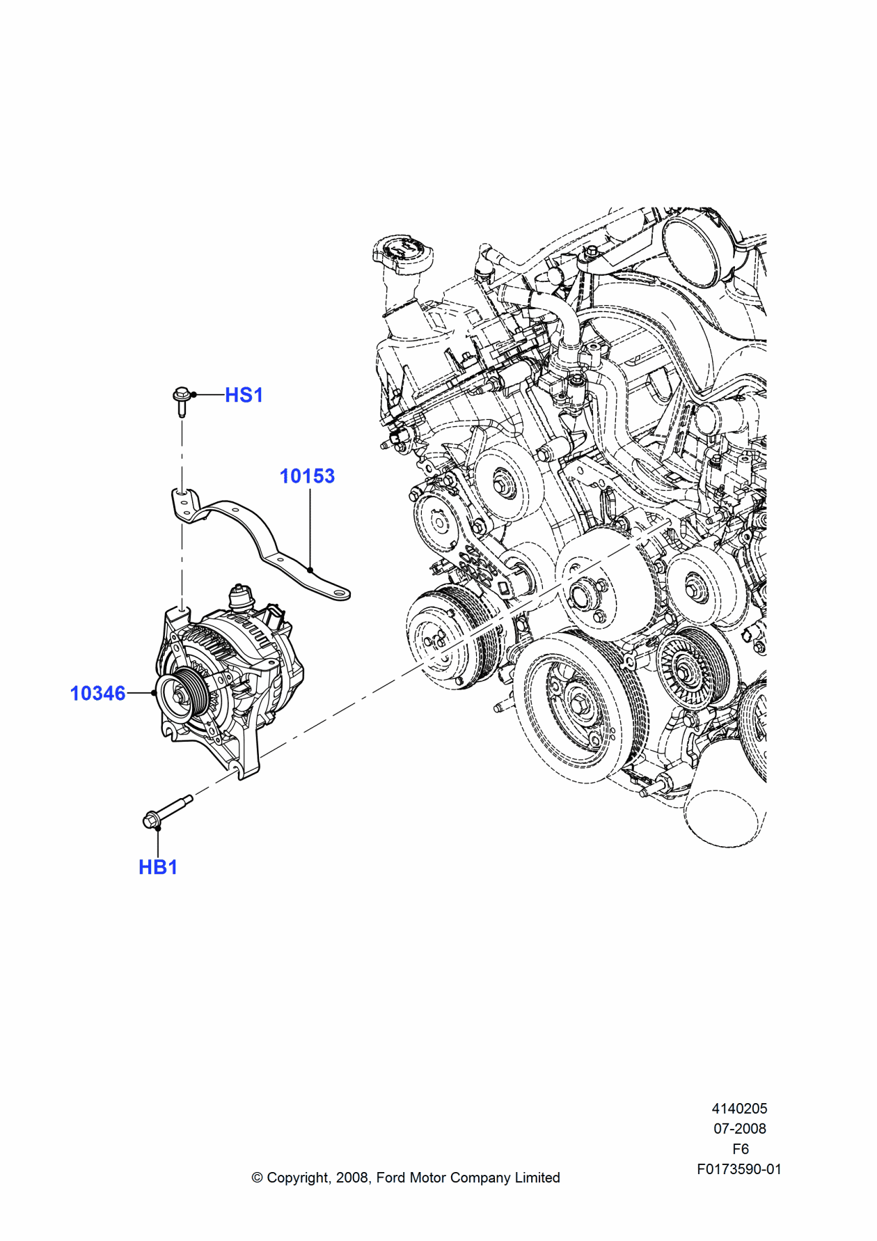 Ford FU2Z-10V346-AVRM Alternator Assembly
