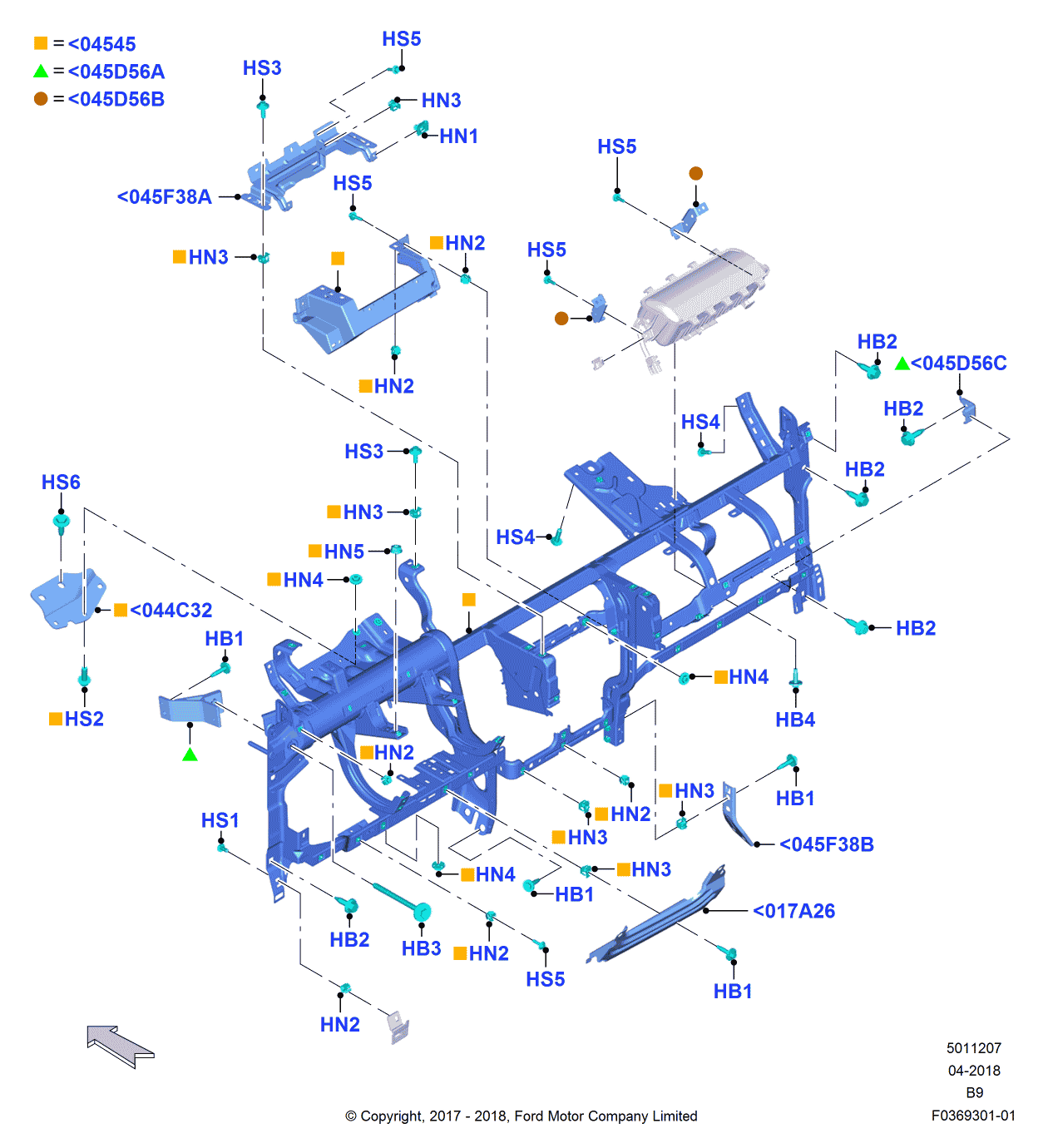 Ford JL7Z-78045D56-B Brace Assembly - Instrument Panel, Driver Side