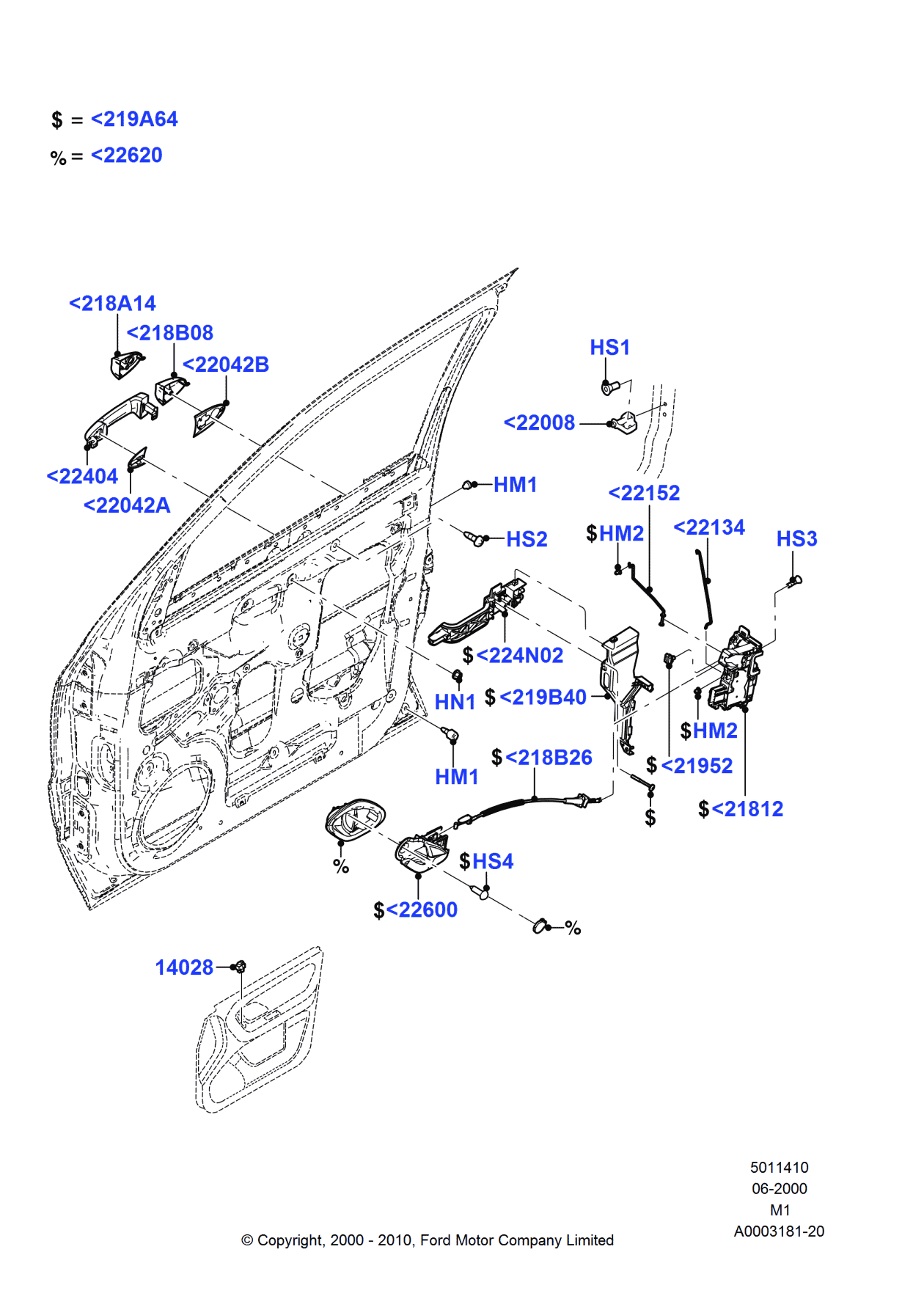 Ford 6L8Z-78219B41-B Plate - Door Lock Reinforcement, Driver Side