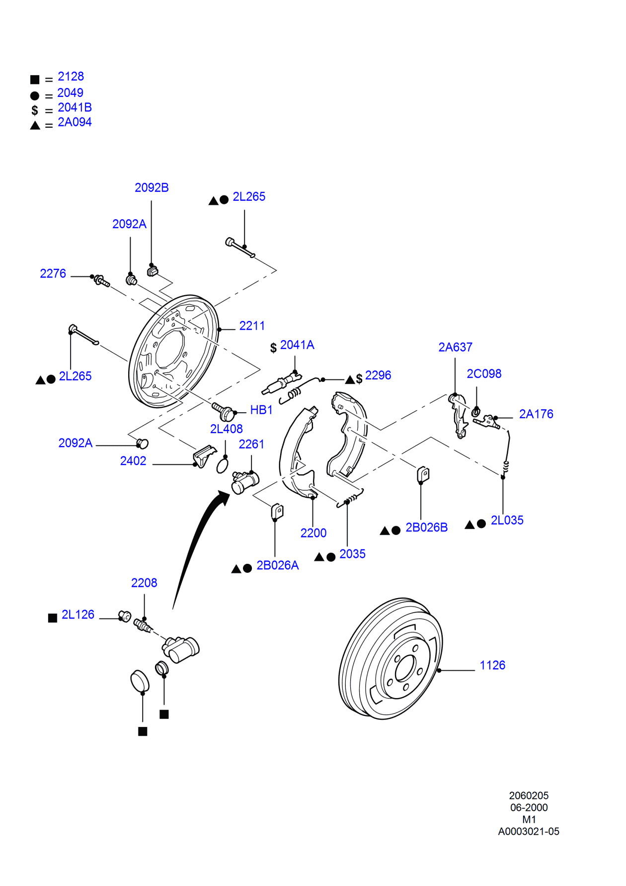 Ford J2MZ-1V126-F Drum - Brake