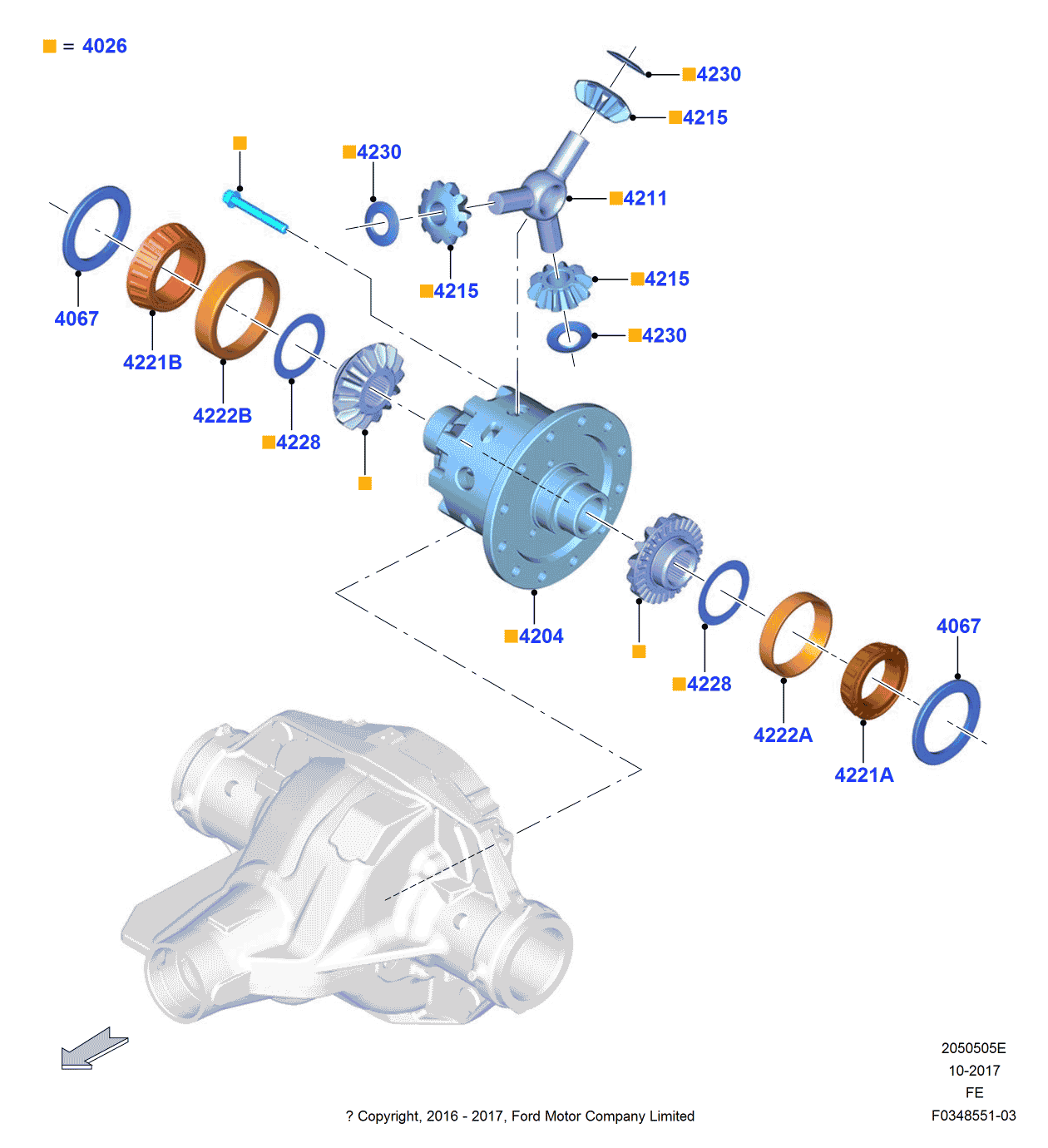 Ford HC3Z-4026-A Differential Assembly