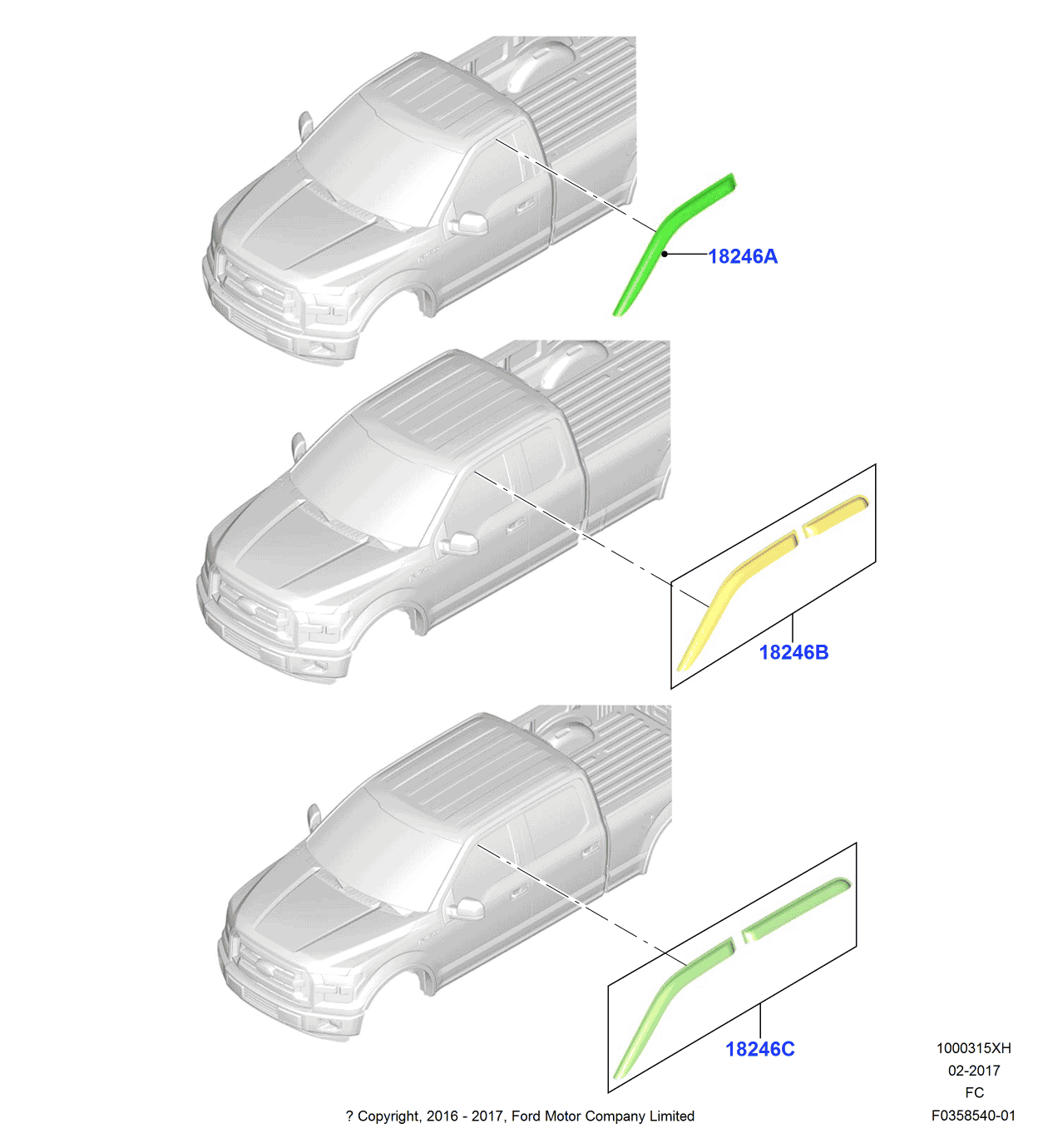 Ford VJL3Z18246A Kit - Window Shade