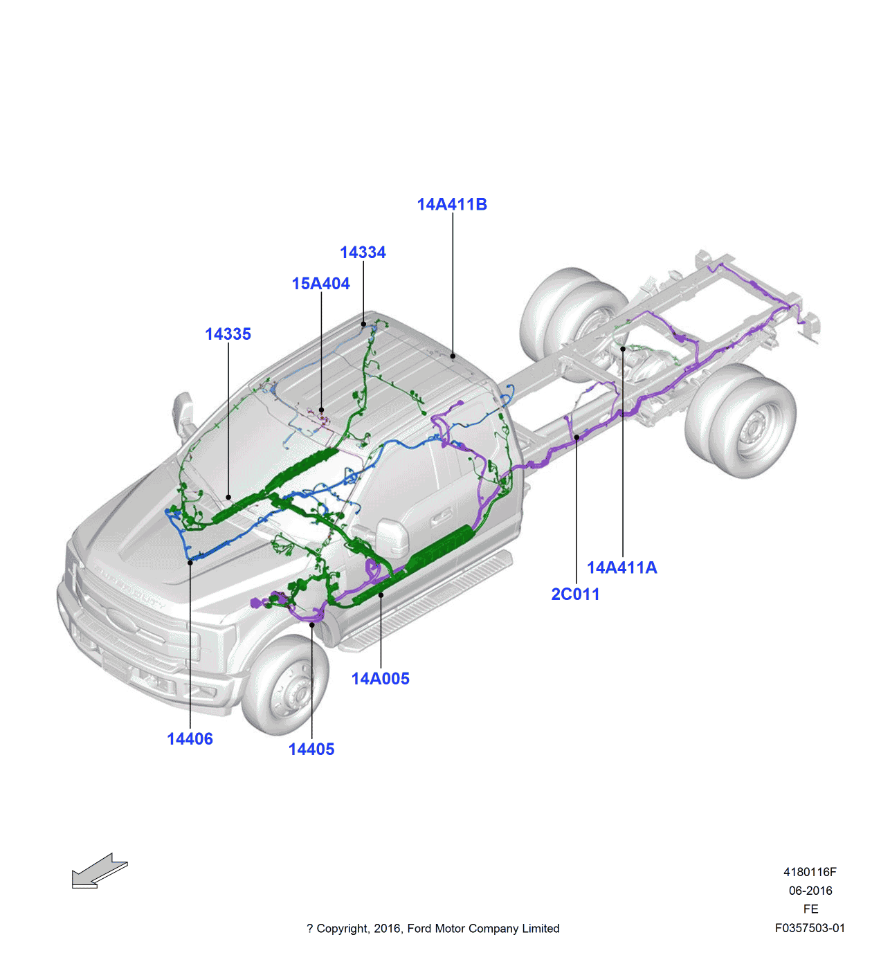 Ford JC3Z-14A005-AH Wiring Assembly