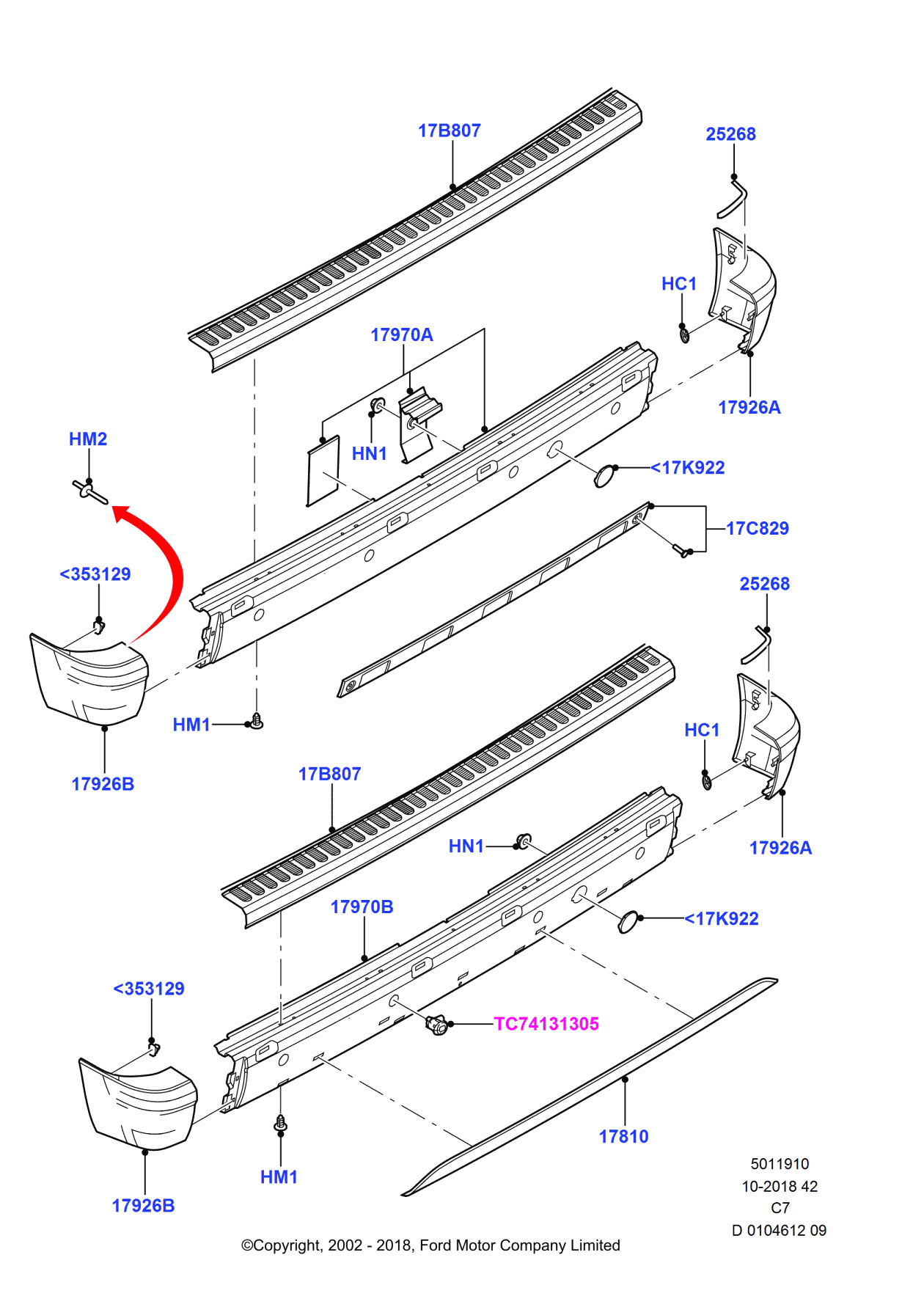 Ford 9T1Z-17906-A Bumper Assembly - Rear