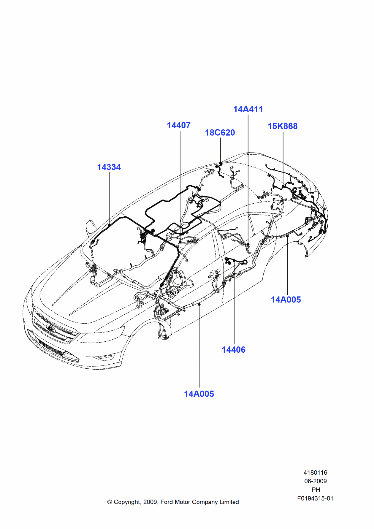 Ford AG1Z-14334-VA Wiring Assembly