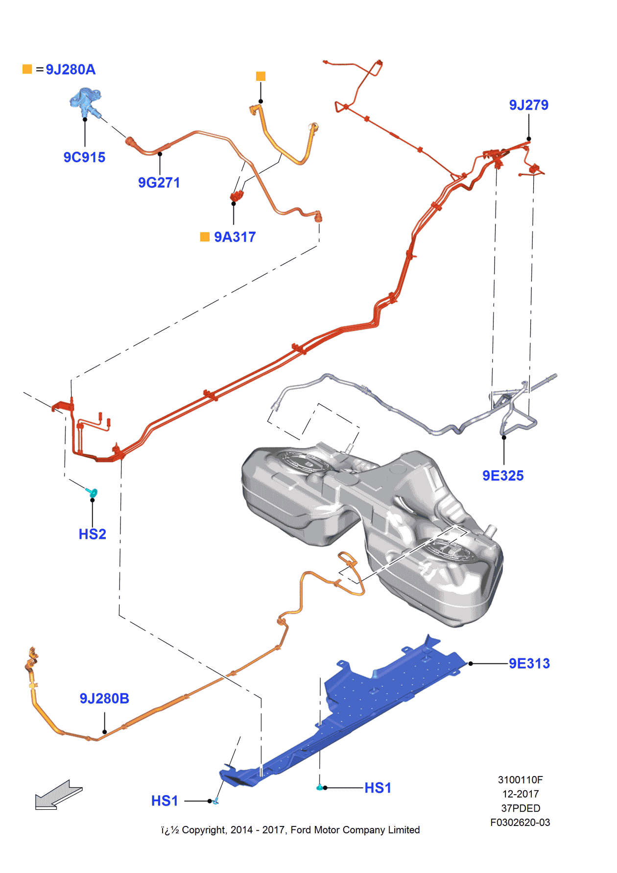 Ford FR3Z-9J280-F Pipe - Fuel