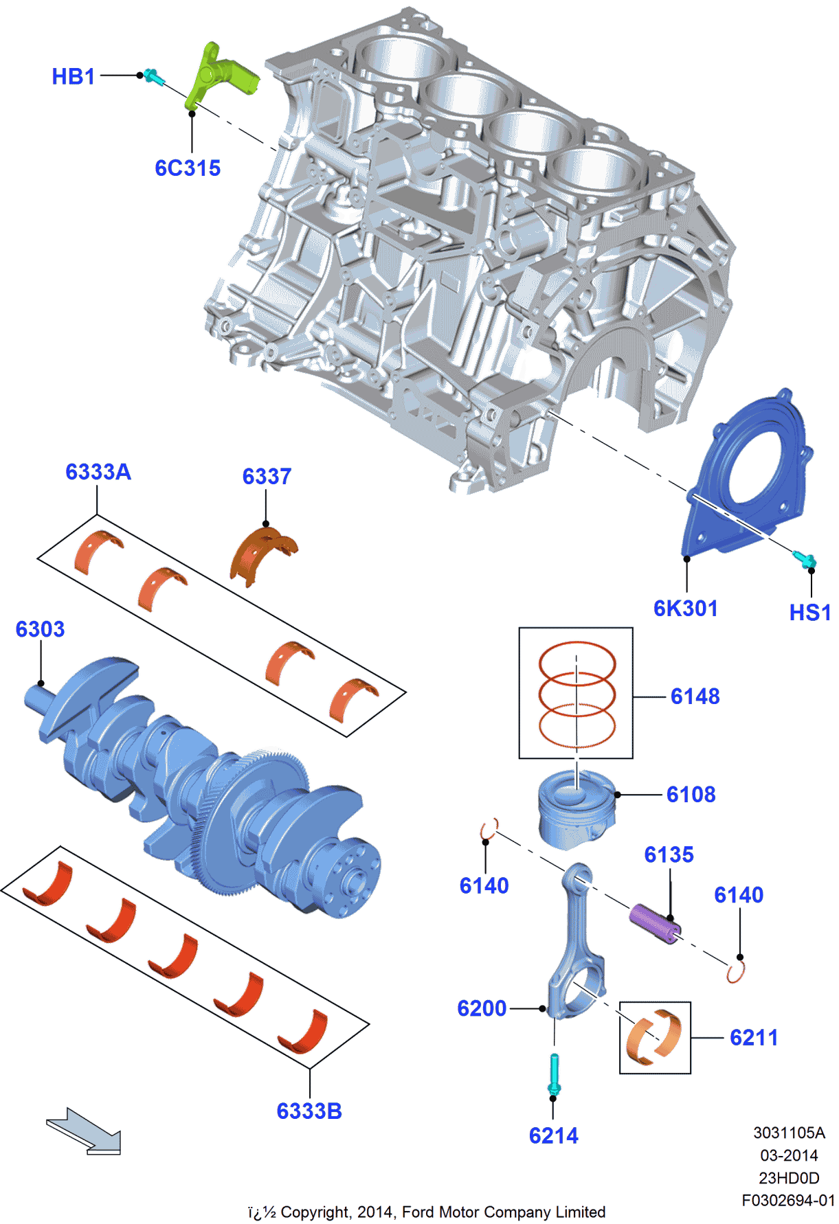 Ford EJ7Z-6211-D Bearing - Connecting Rod