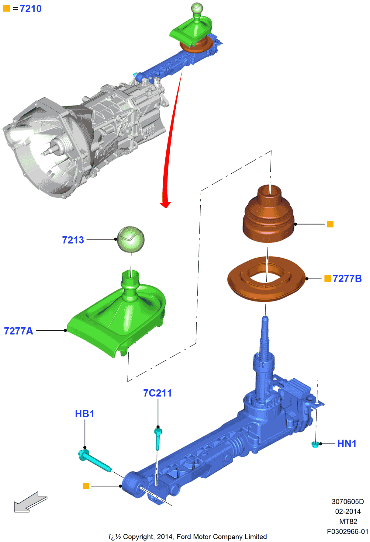 Ford FR3Z-7213-A Knob - Gear Change Lever
