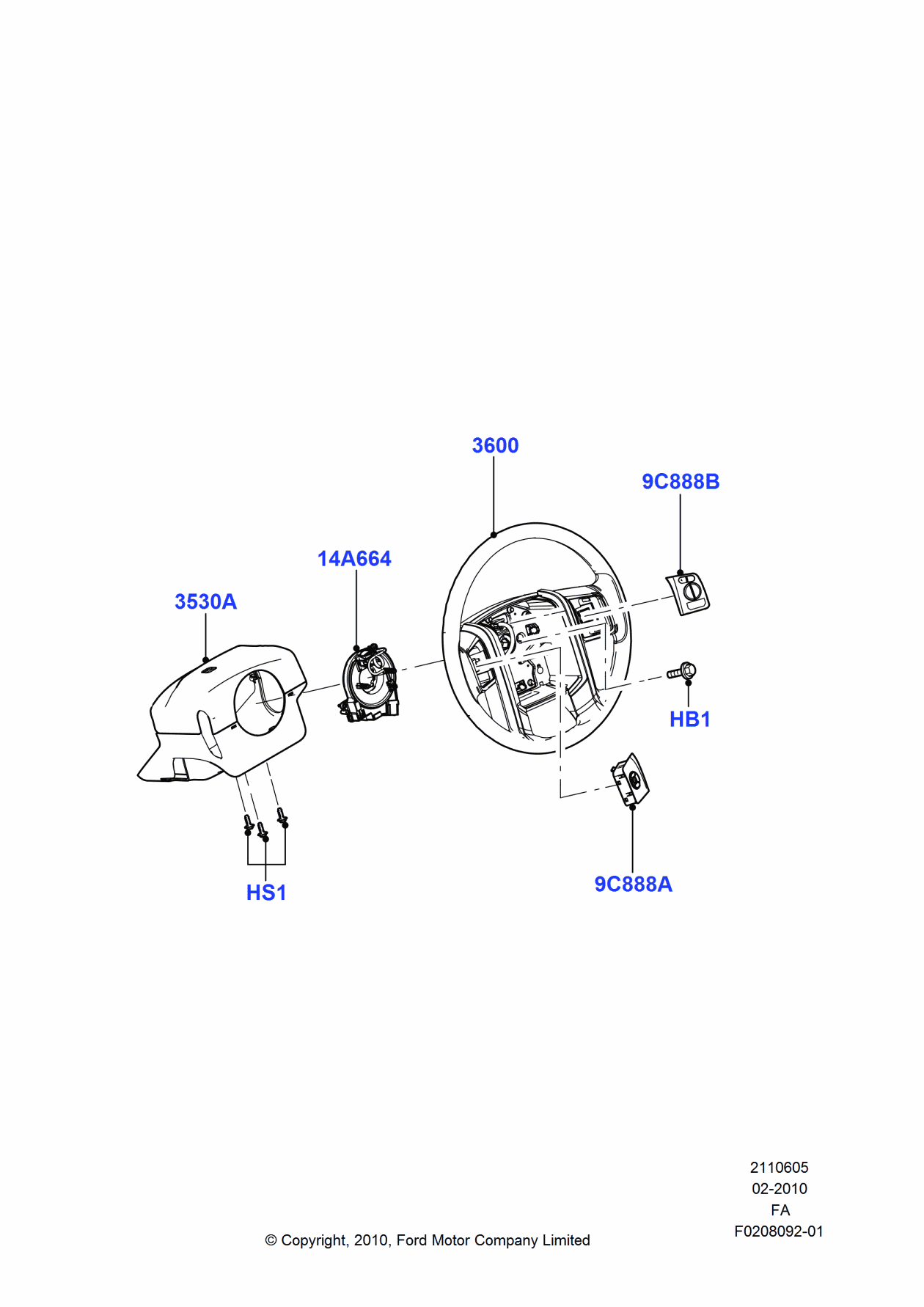 Ford DC3Z-14A664-A Cover And Contact Plate Assembly