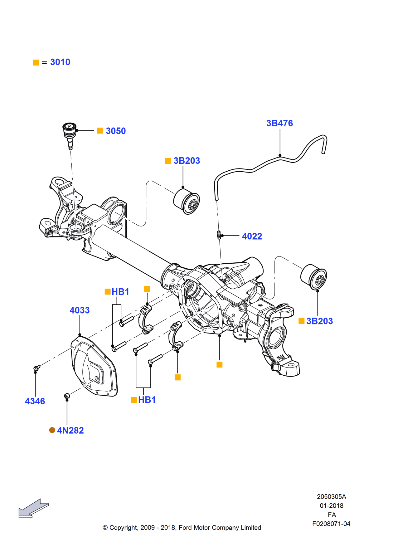 Ford DC3Z-3010-C Axle Assembly - Front