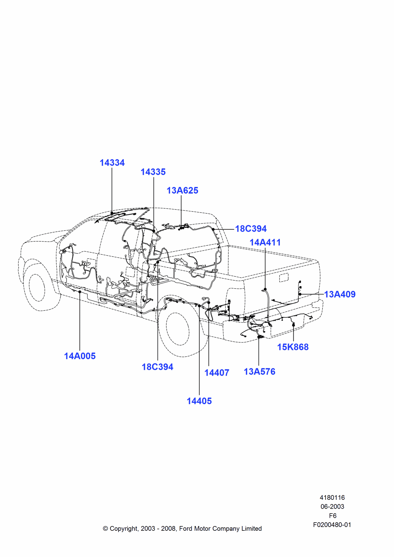 Ford 4L3Z-14335-AA Wiring Assembly