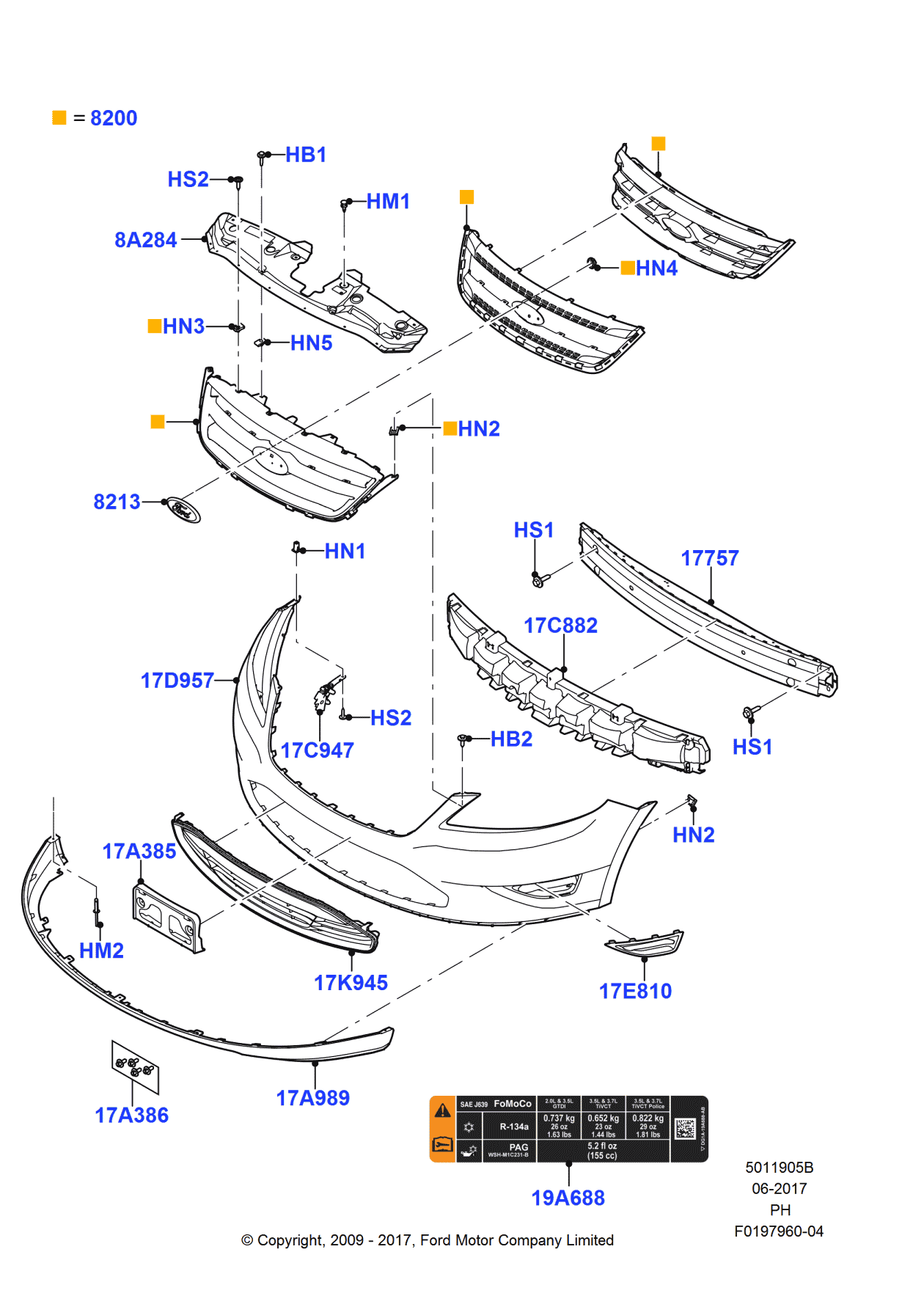 Ford AG1Z-8200-ACCP Grille Assembly - Radiator