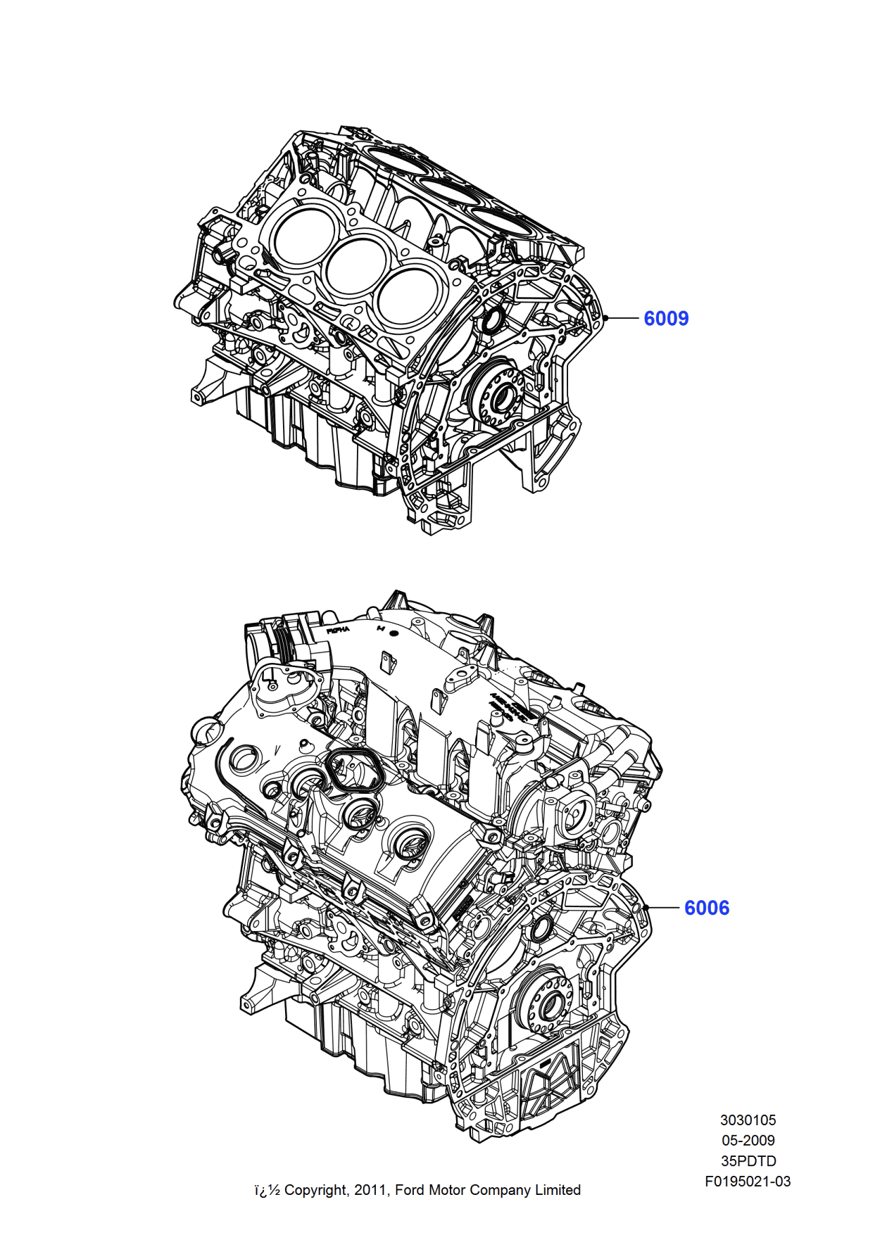 Ford BA5Z-6006-AARM Service Engine Assembly