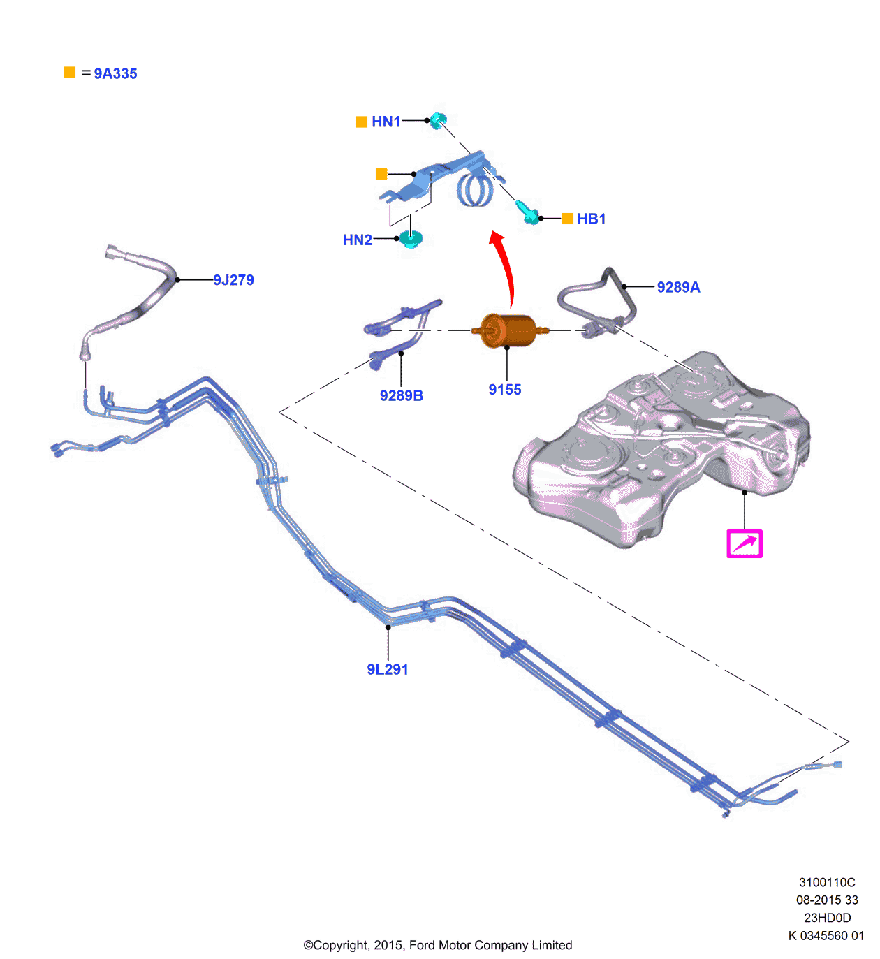 Ford G1FZ-9L291-A Tube Assembly