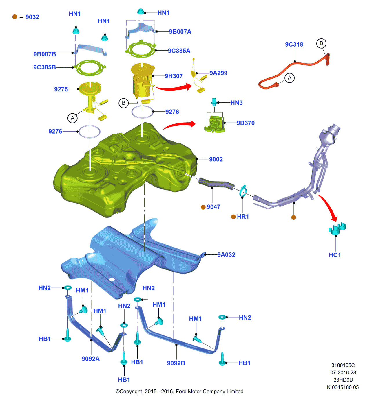 Ford G1FZ-9H307-A Sender And Pump Assembly