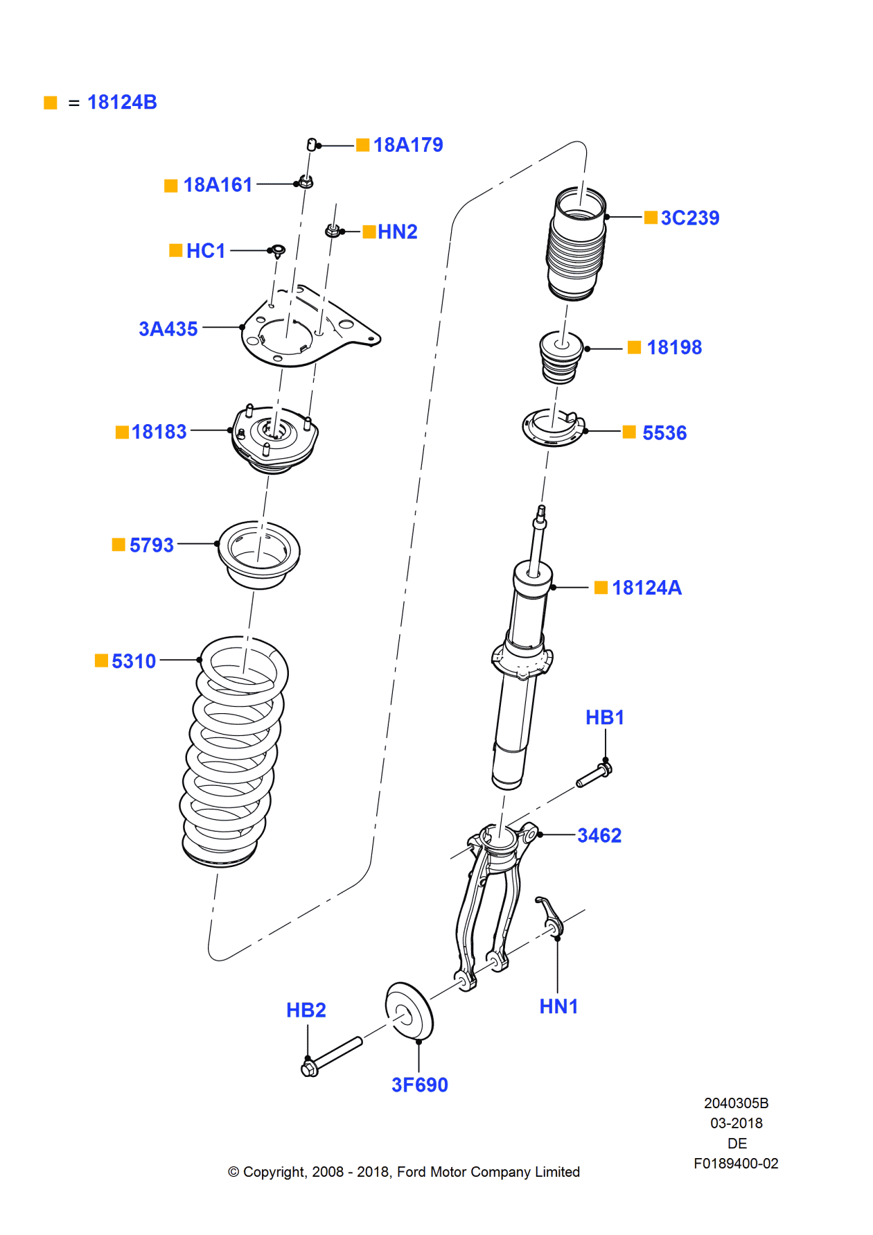 Ford JU2Z-18A092-B Strut - Loaded Assembly, Driver Side