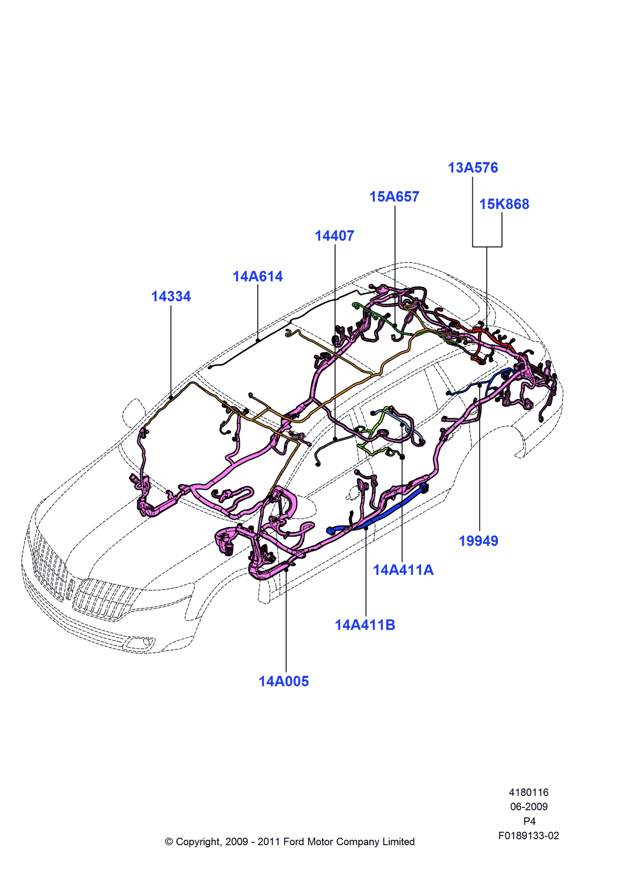 Ford DE9Z-14A005-Y Wiring Assembly