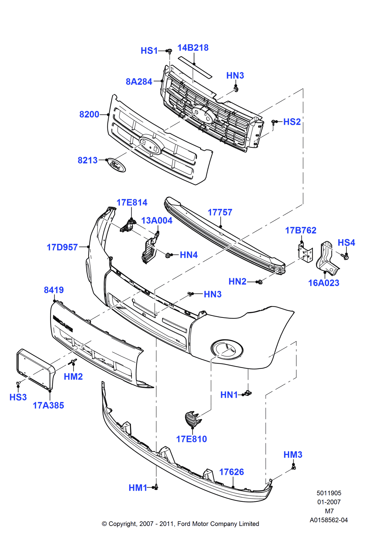 Ford 8L8Z-17A385-AACP Bracket - License Plate