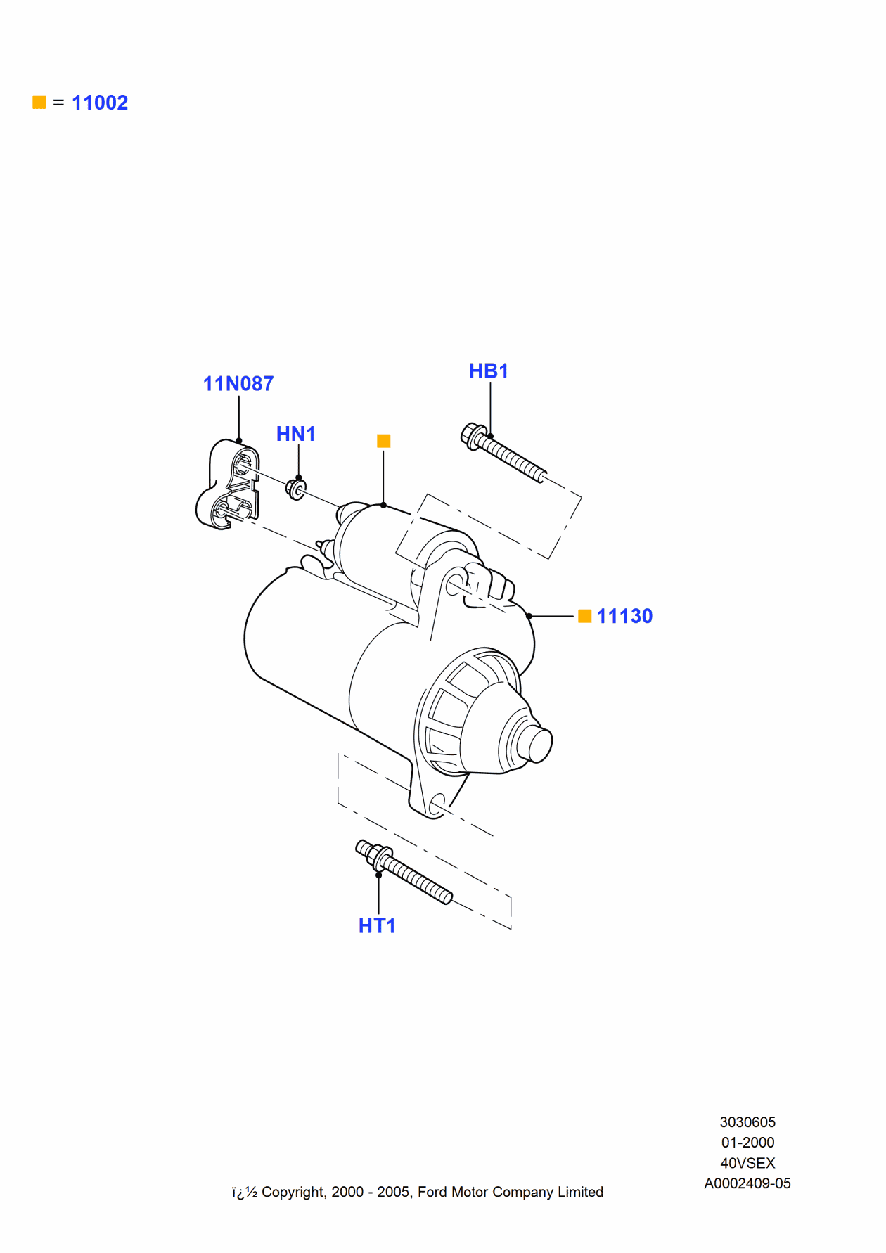 Ford G2MZ-11002-B Starter Motor Assembly