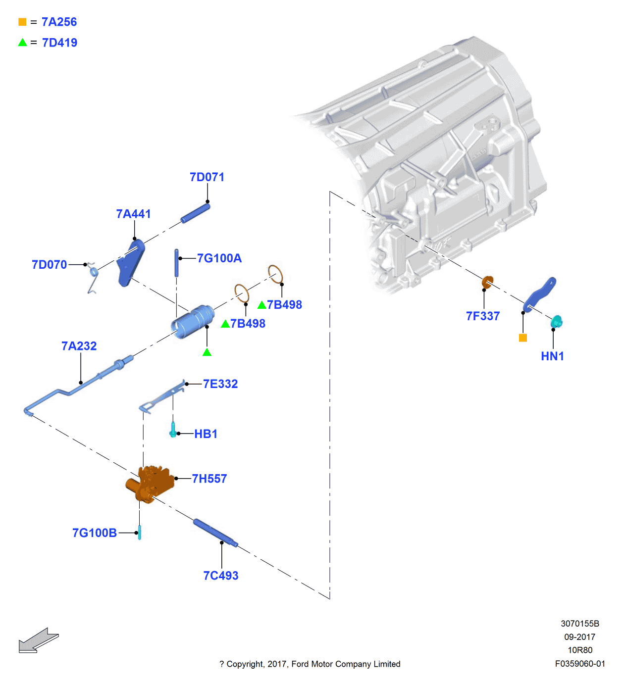 Ford HL3Z-7G100-A Pin