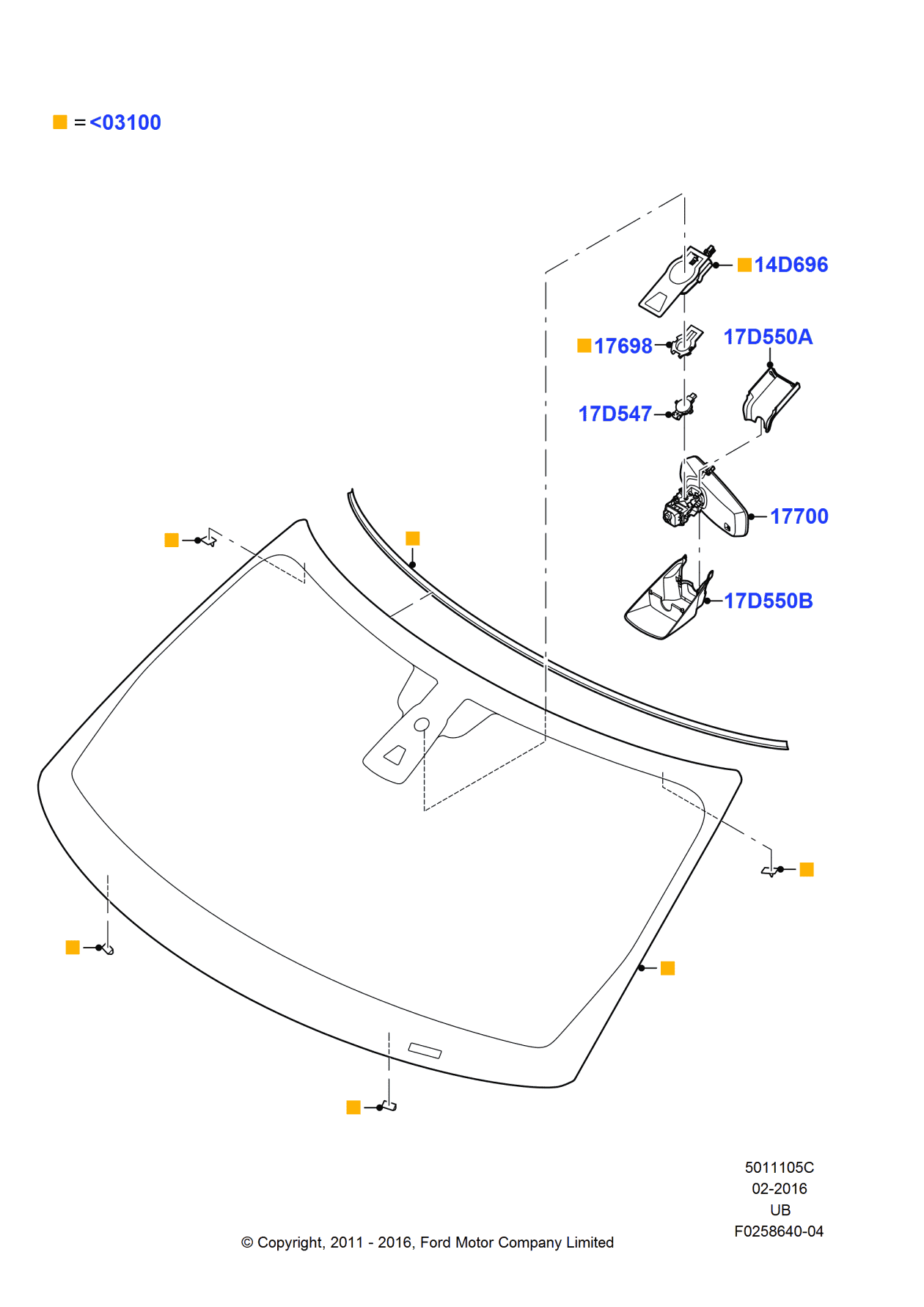 Ford GU5Z-17700-X Mirror Assembly - Rear View - Inner