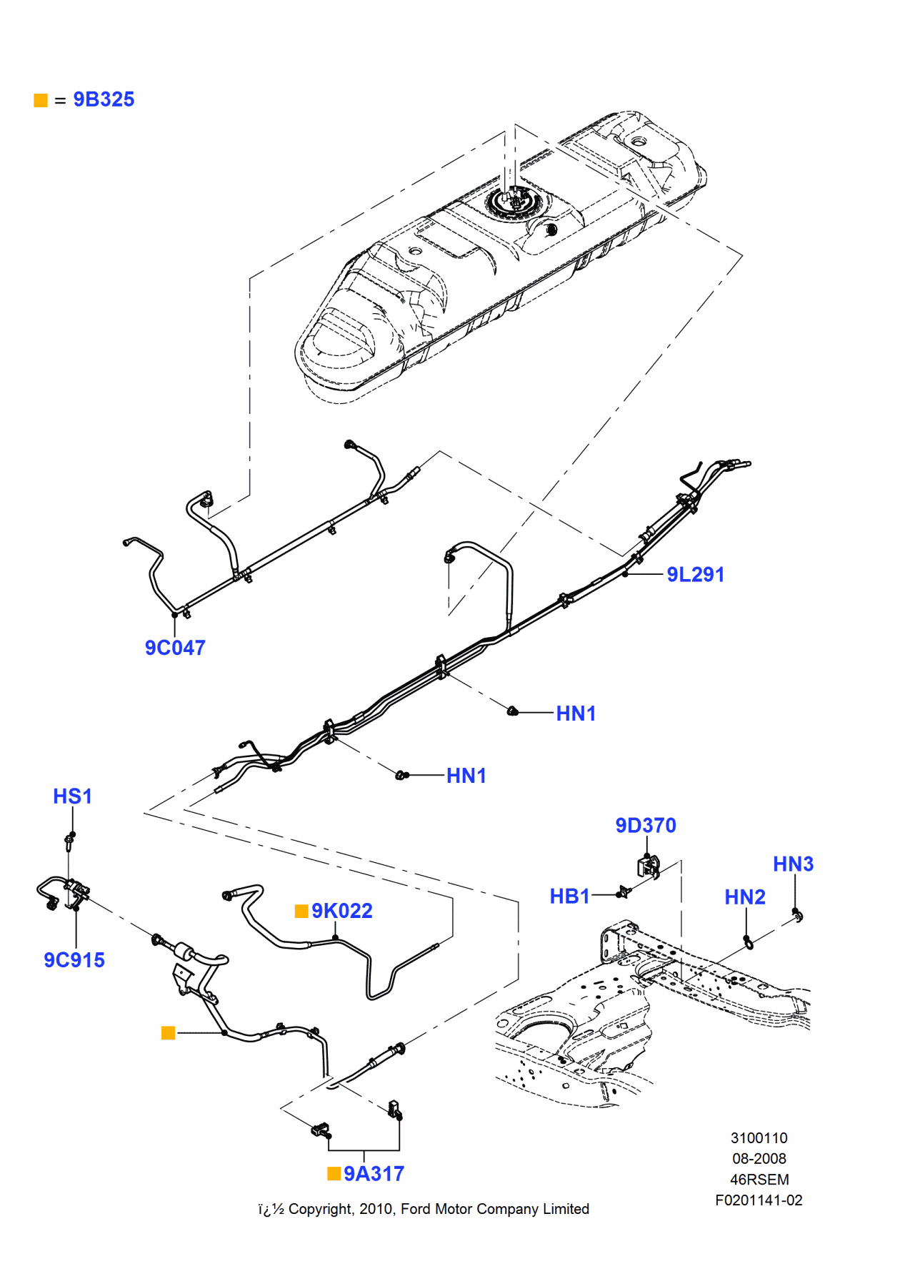 Ford 9C2Z-9B325-G Bracket - Fuel Tube Support
