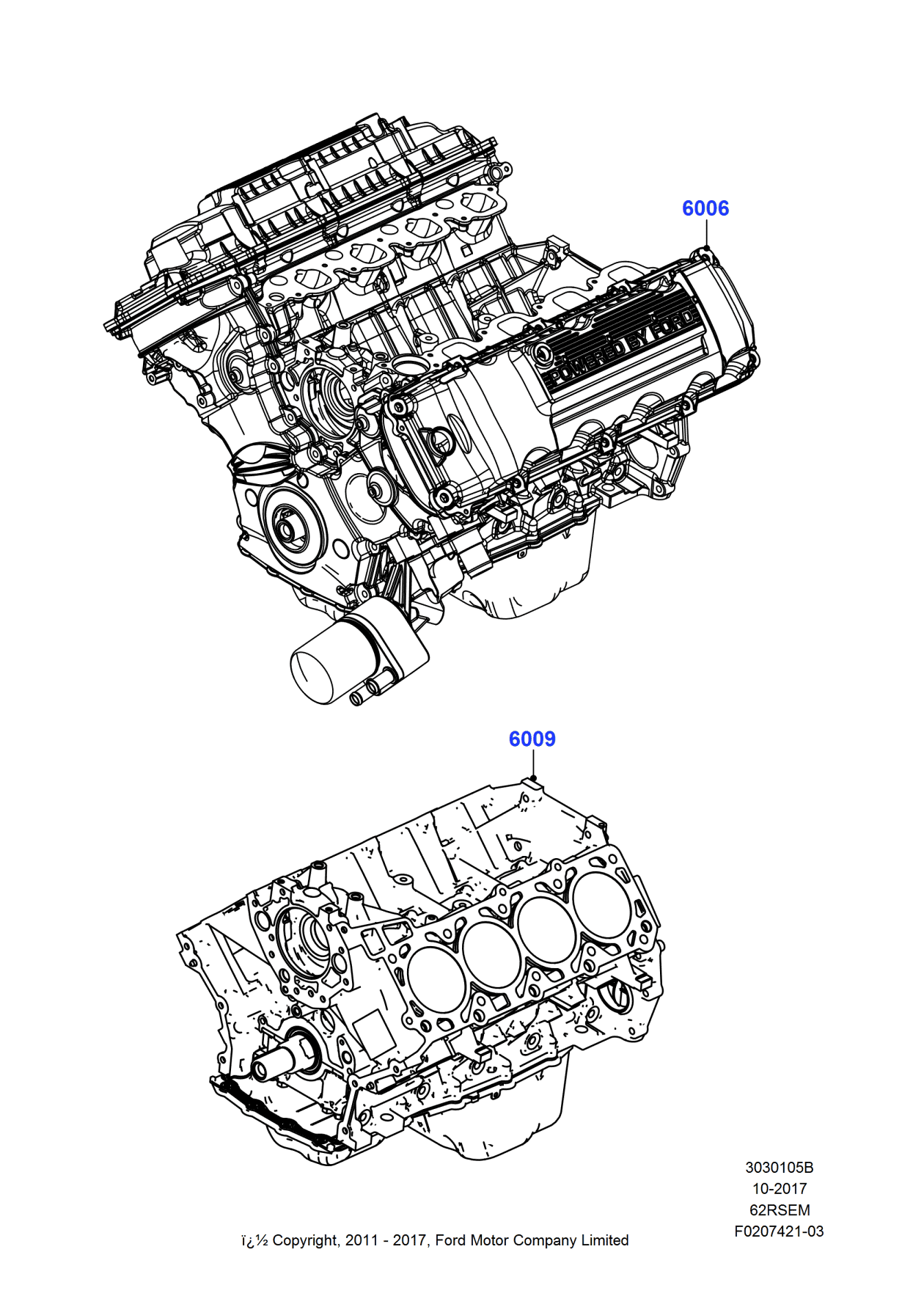 Ford GC3Z-6006-A Service Engine Assembly