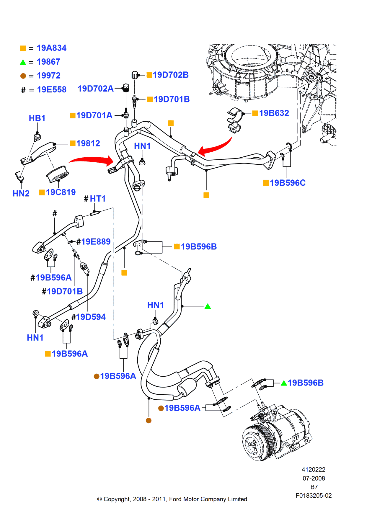 Ford 9L3Z-19B632-B Clip