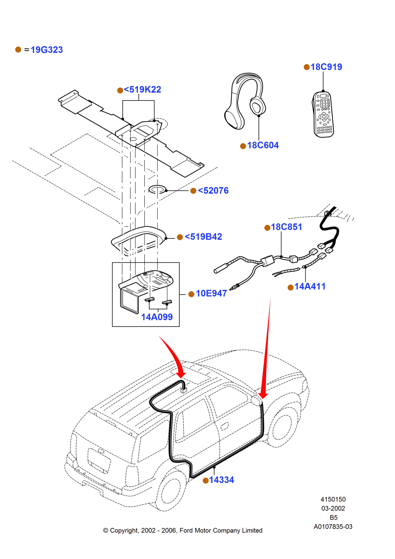 Ford 3L1Z-14334-BA Wiring Assembly