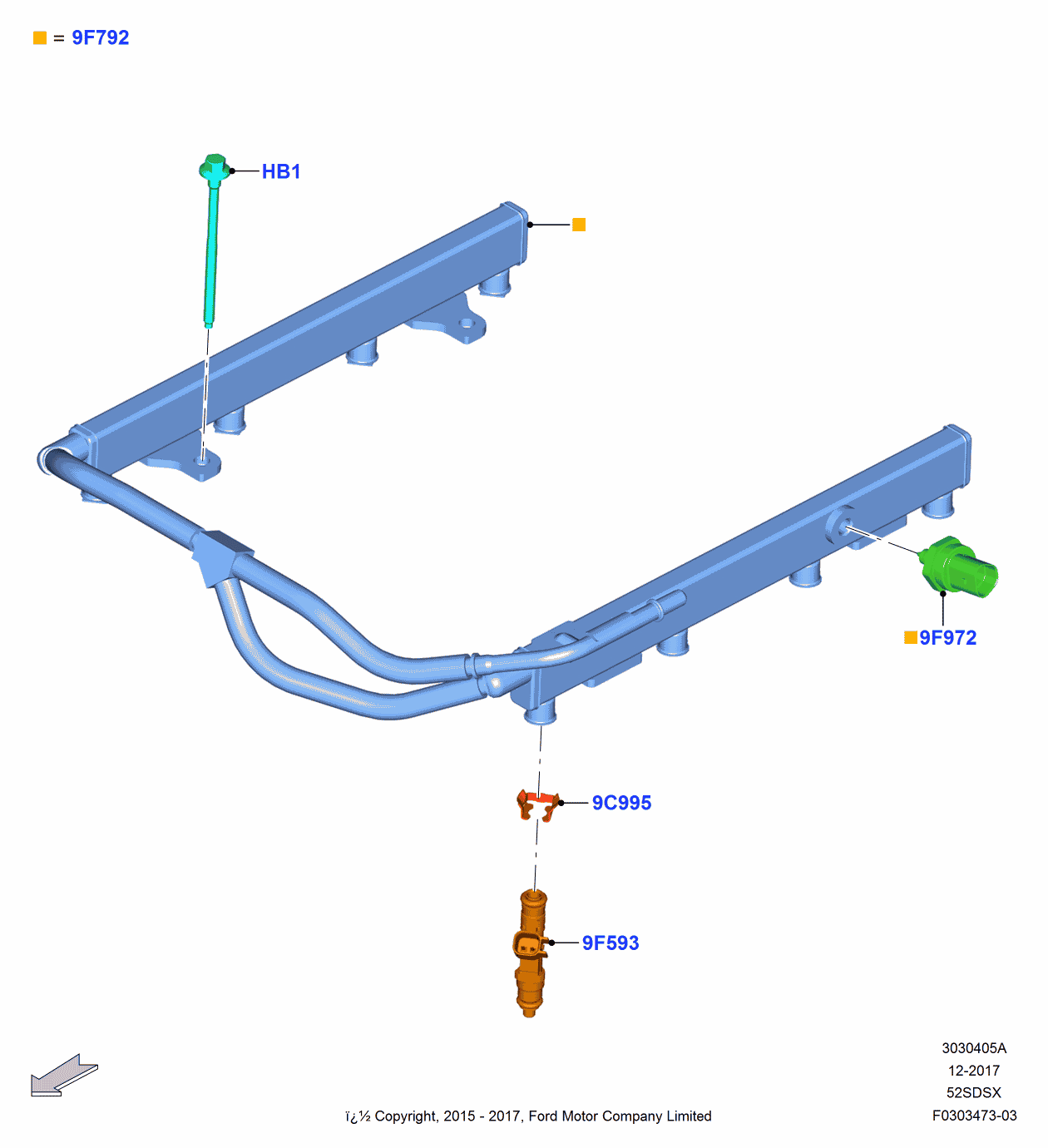 Ford GR3Z-9F792-A Manifold Assembly - Fuel Supply