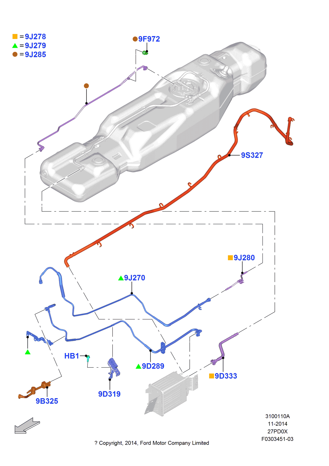 Ford JL3Z-9J279-E Tube Assembly