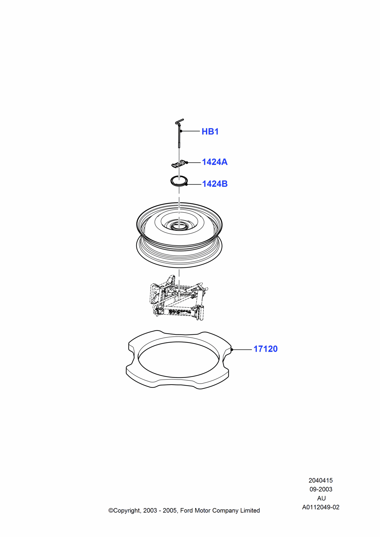 Ford -W708306-S309 Bolt - Hook