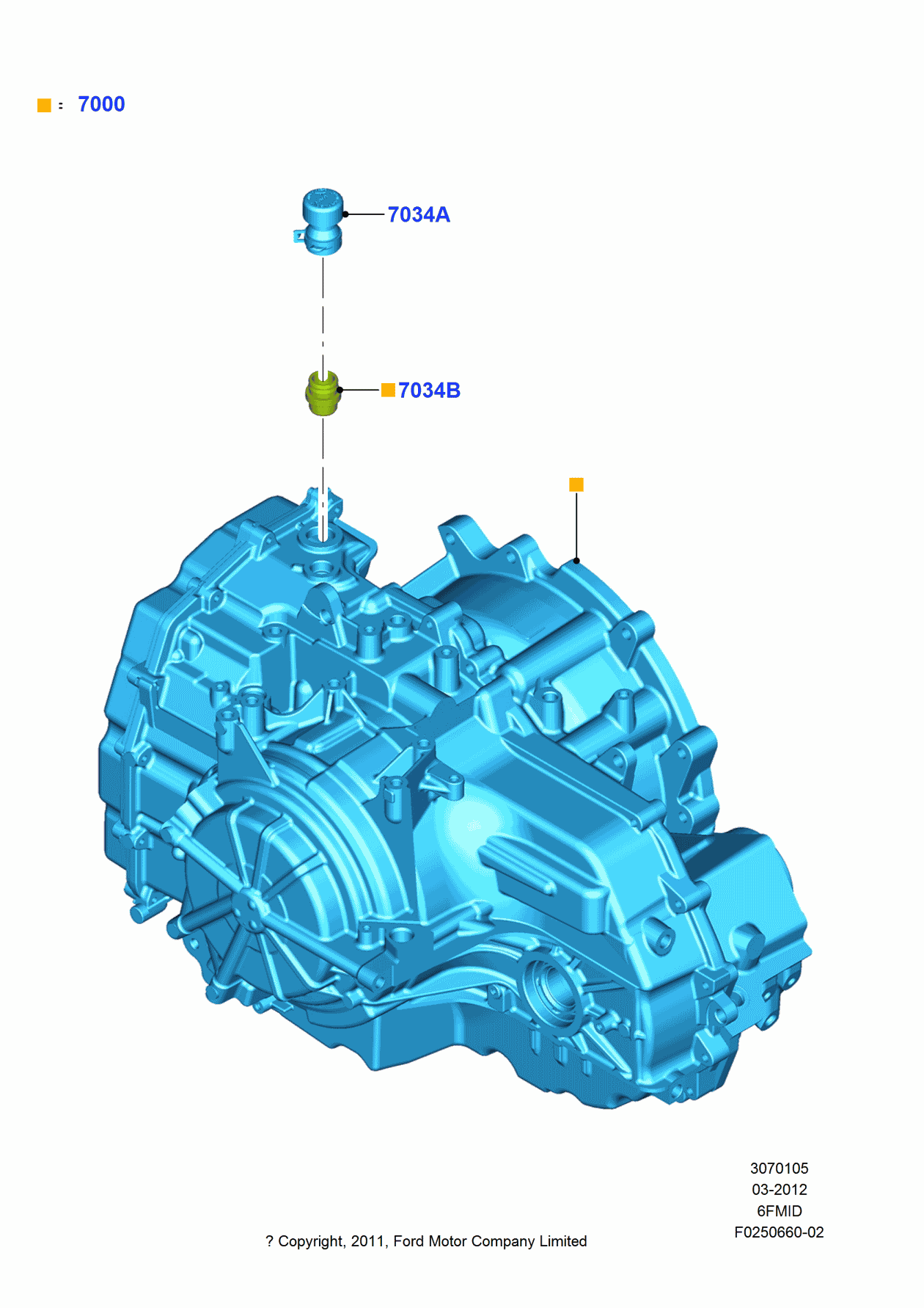 Ford EV6Z-7000-BRM Automatic Transmission Assembly