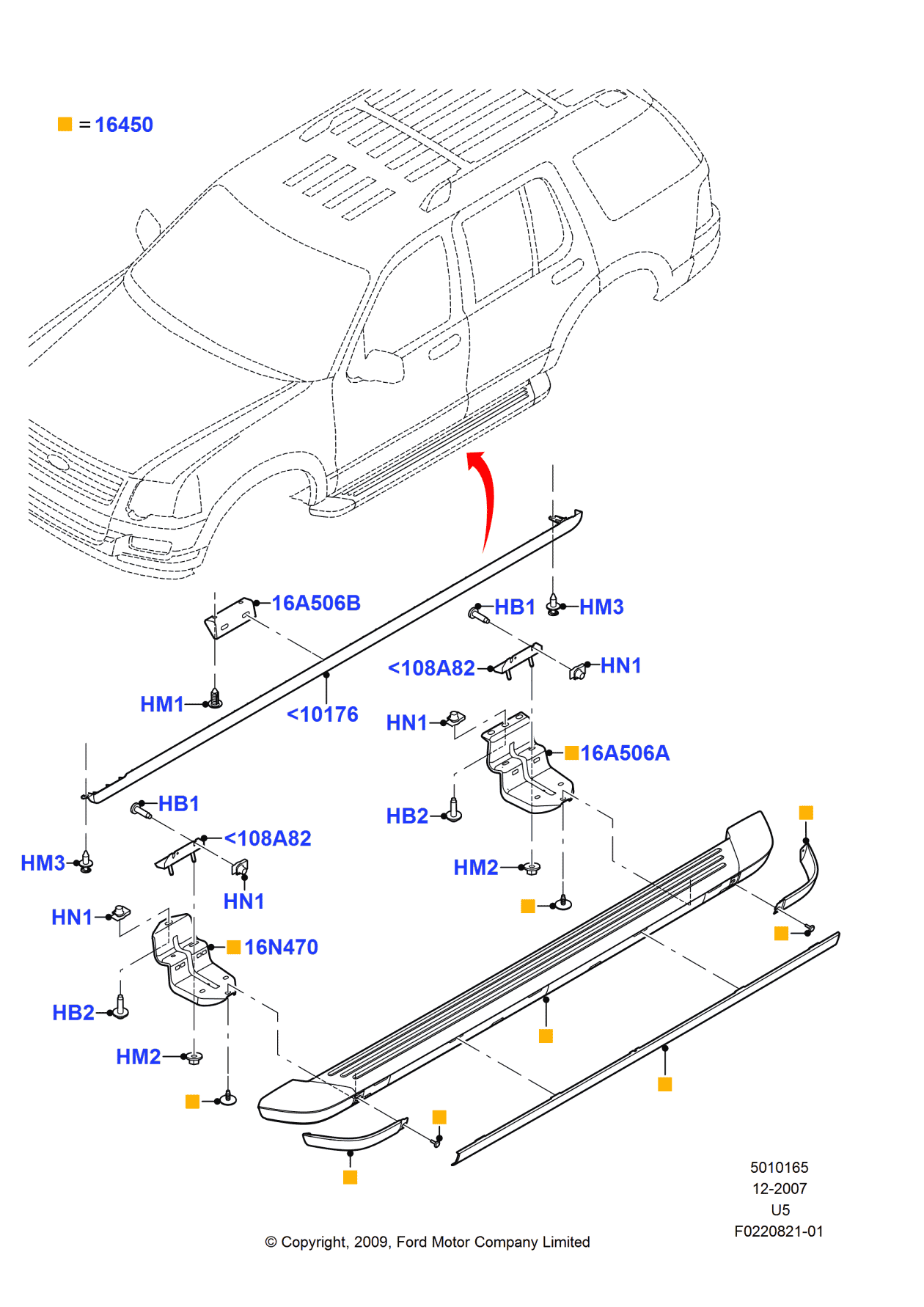 Ford 8L2Z-16451-CC Step Assembly, Driver Side