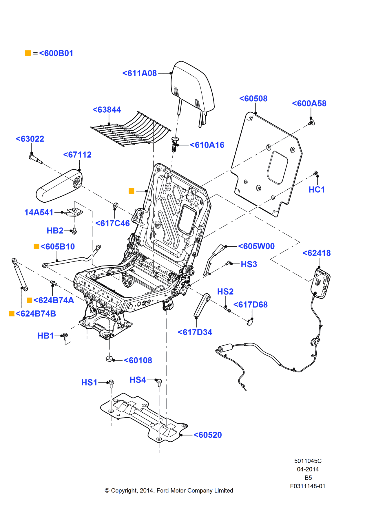 Ford 9L1Z-10600A58-C Kit - Seat Fasteners