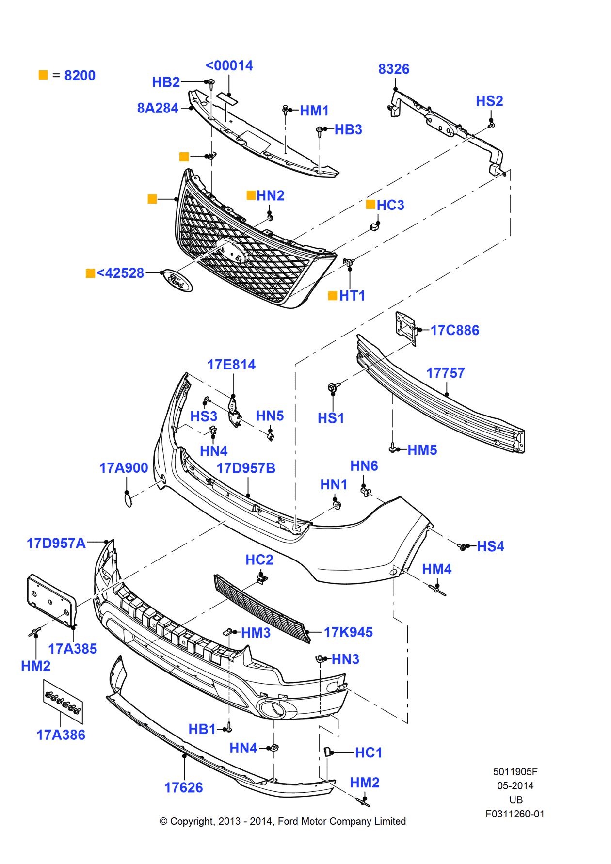 Ford EB5Z-17D957-CPTM Bumper Assembly - Front
