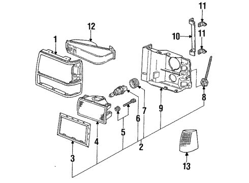 Ford E9TZ-13007-C Headlamp Lens, Passenger Side