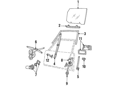 Ford E8VY-5423209-B Window Regulator, Driver Side
